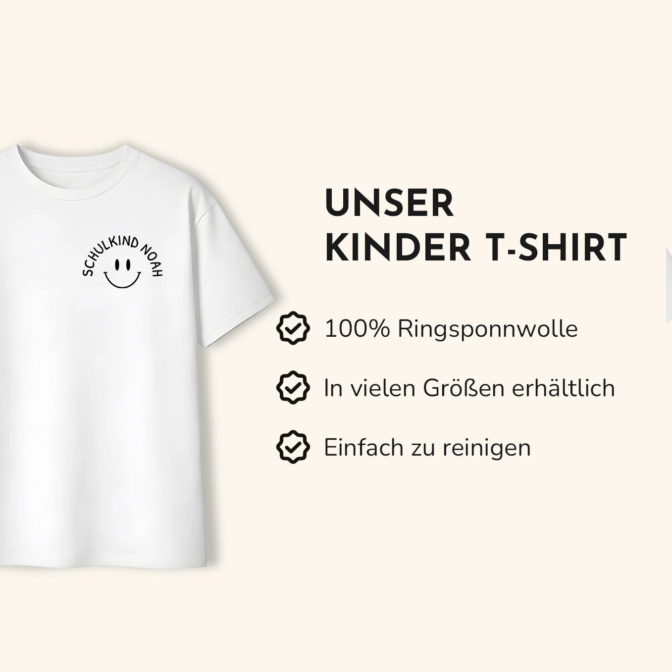 Personalisiertes T-Shirt Schulkind "Smiley"