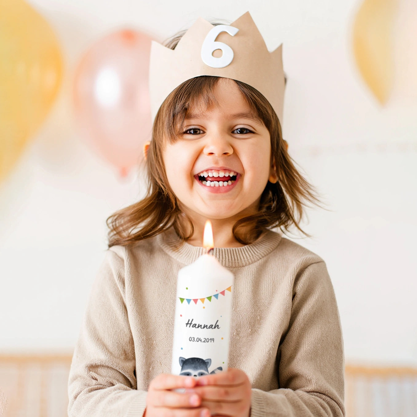 Personalisierte Kerze Geburtstag "Lieblingstier"