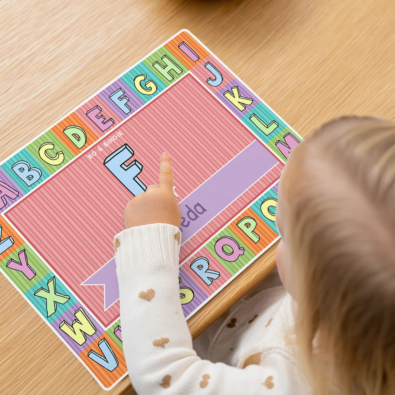 Personalisierte Tischunterlage "Alphabet"
