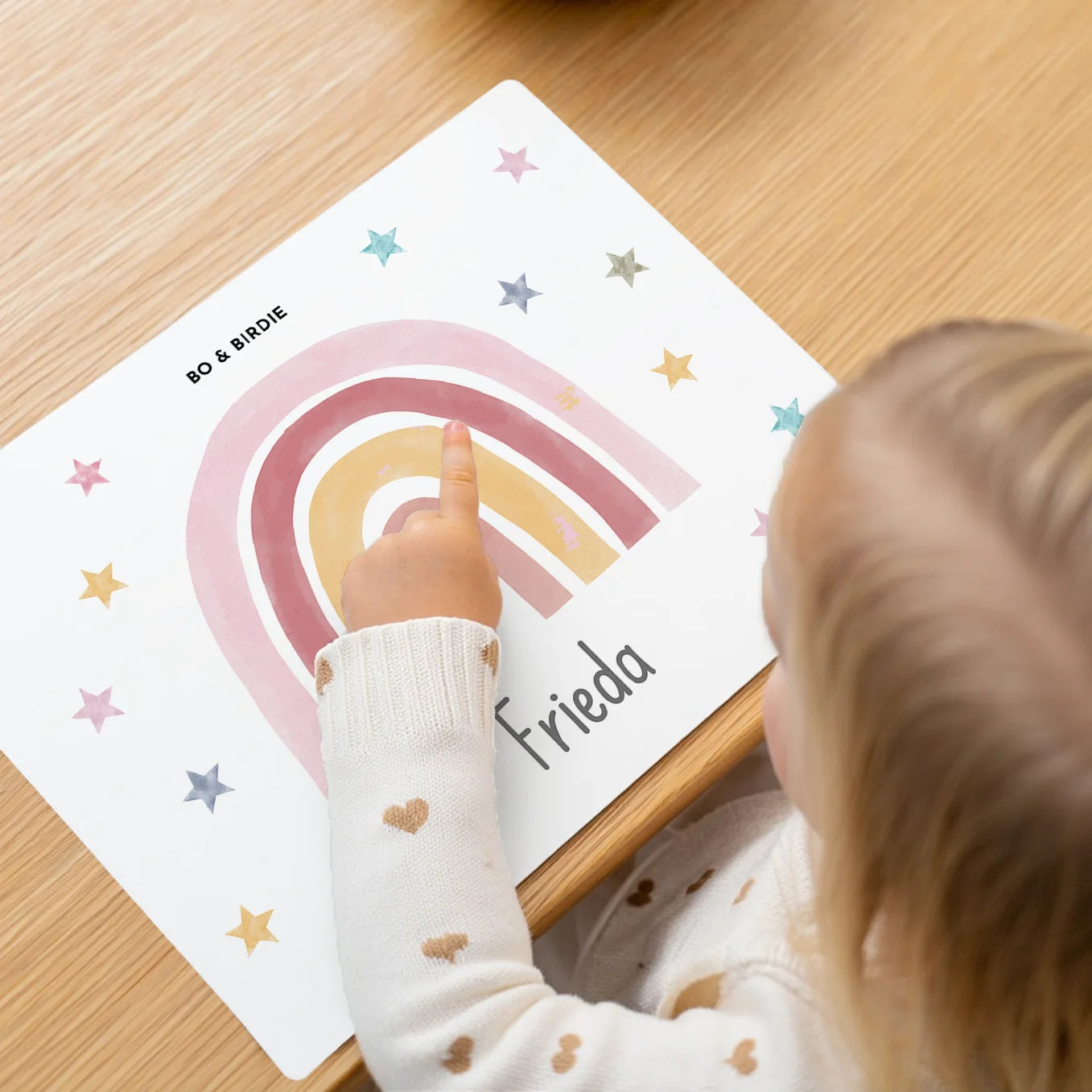 Personalisierte Tischunterlage "Regenbogen"
