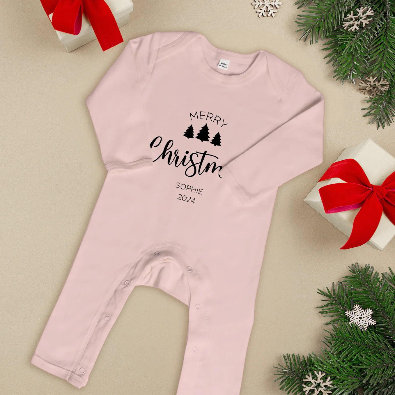 Personalisierter Baby Langarm Body "My first christmas" Bo & Birdie