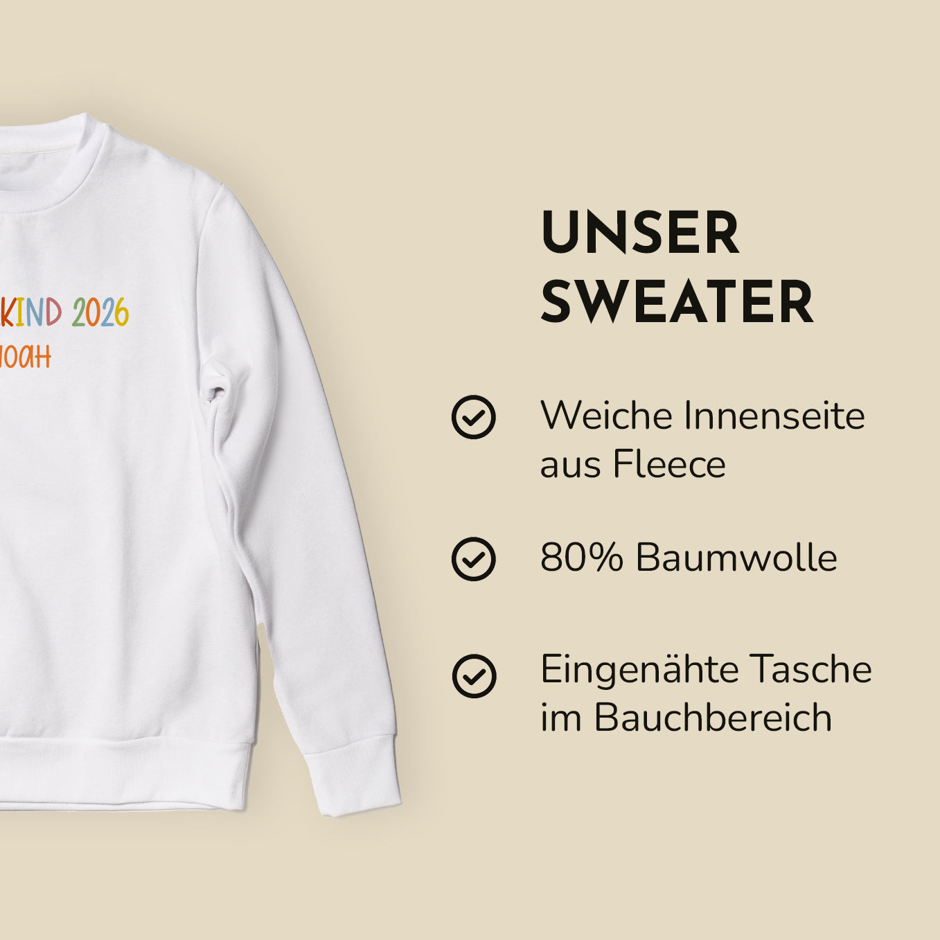 Personalisierter Sweater "Schulkind 2026"