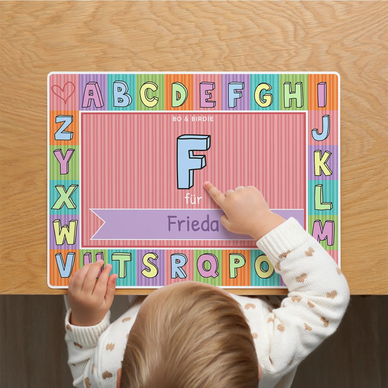 Personalisierte Tischunterlage "Alphabet"