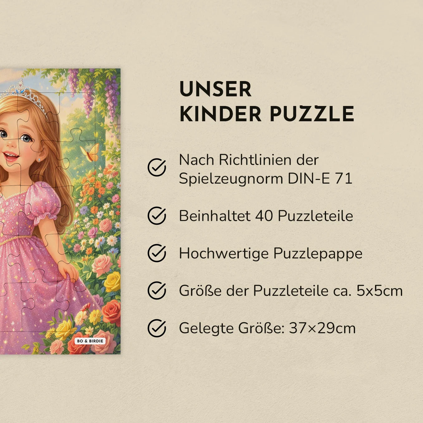 Personalisiertes Kinderpuzzle "Prinzessin" mit Name