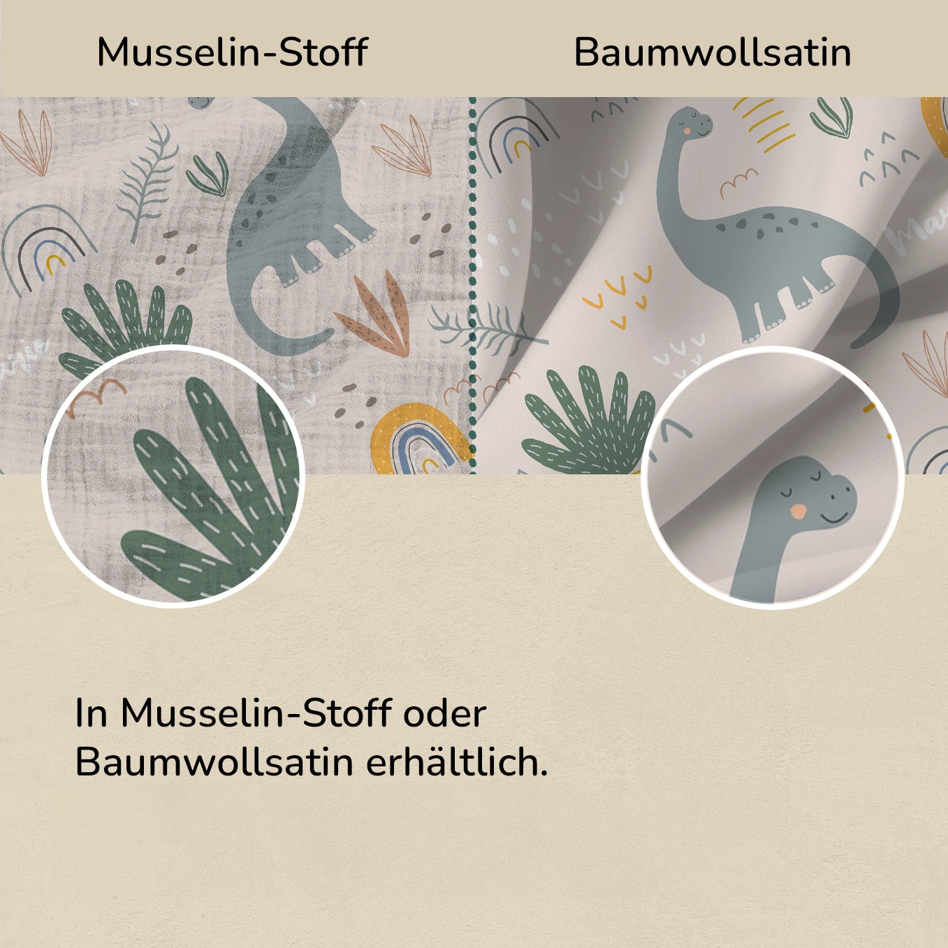 Personalisierte Kinder Bettwäsche "Dinosaurier"