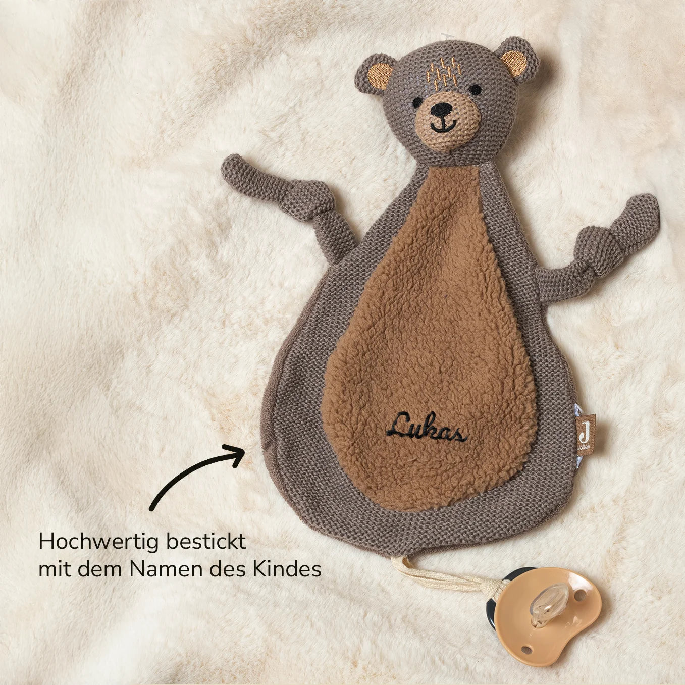 Personalisiertes Schnuffeltuch bestickt "Wunschtier"