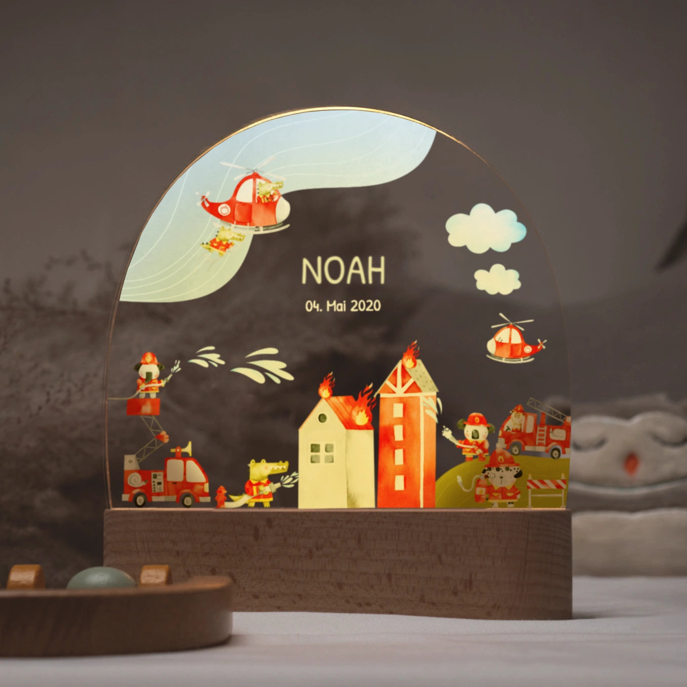 Personalisiertes Nachtlicht "Feuerwehr"