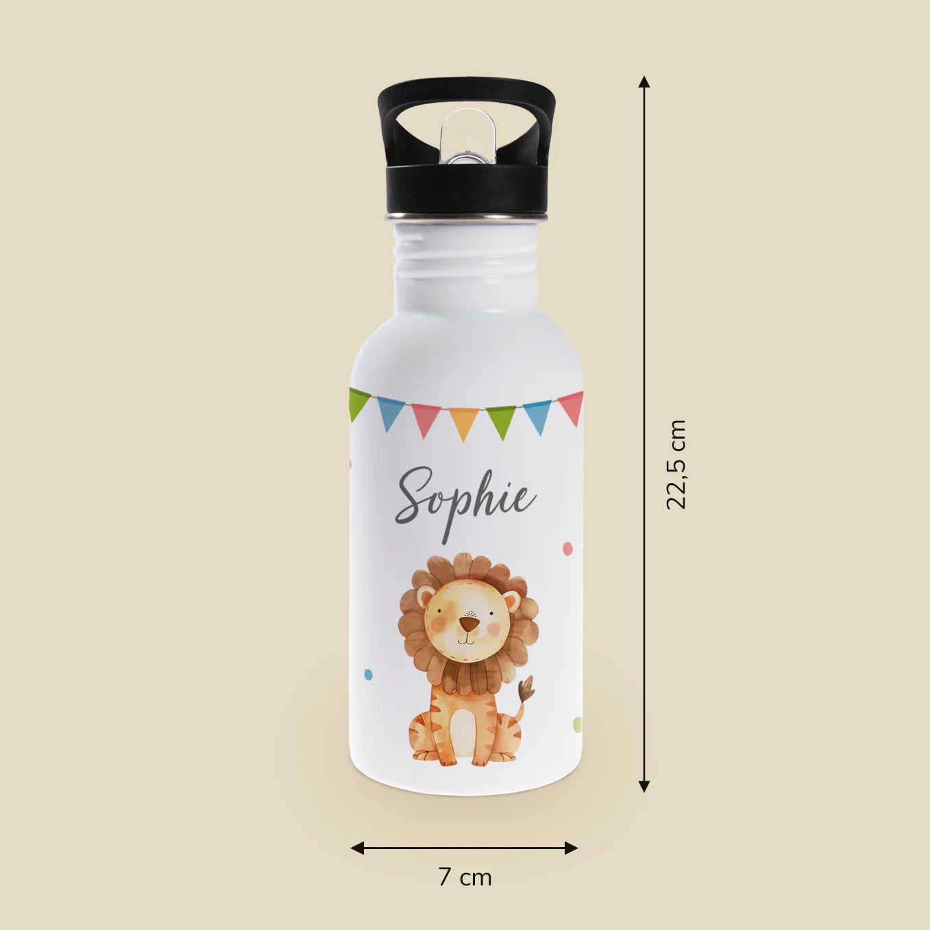 Personalisierte Thermo-Trinkflasche Kinder "Wunschtier"
