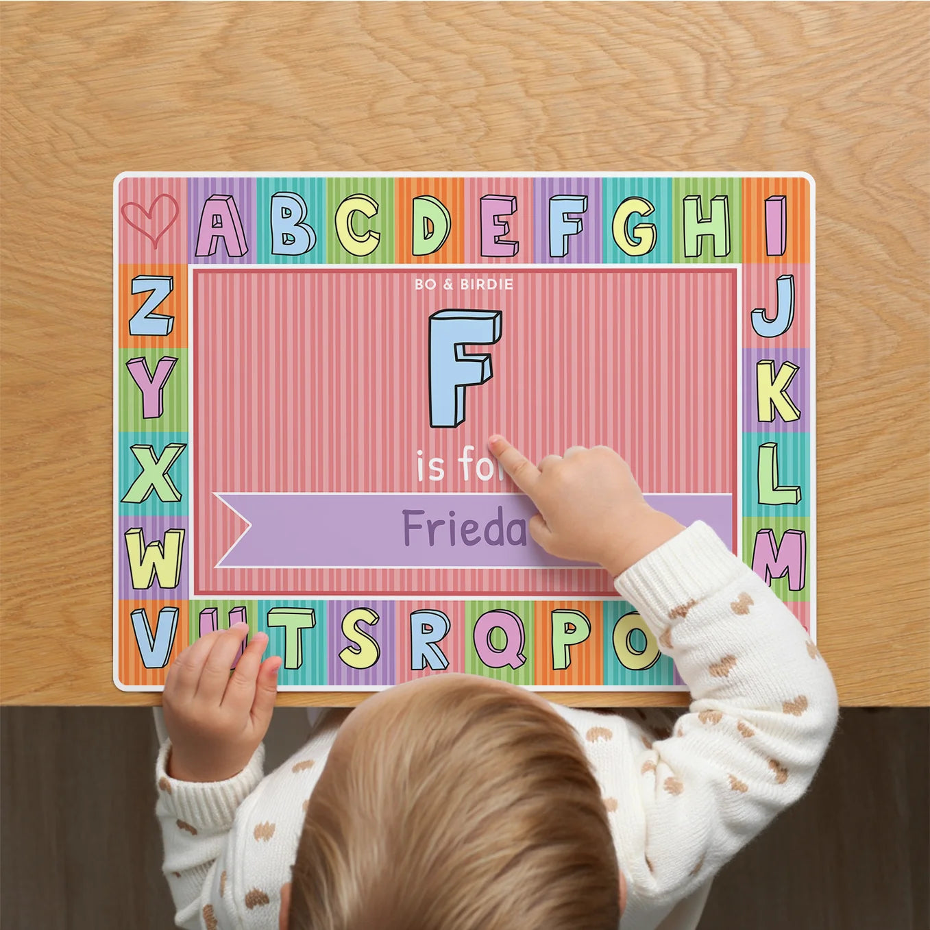 Personalisierte Tischunterlage "Alphabet"