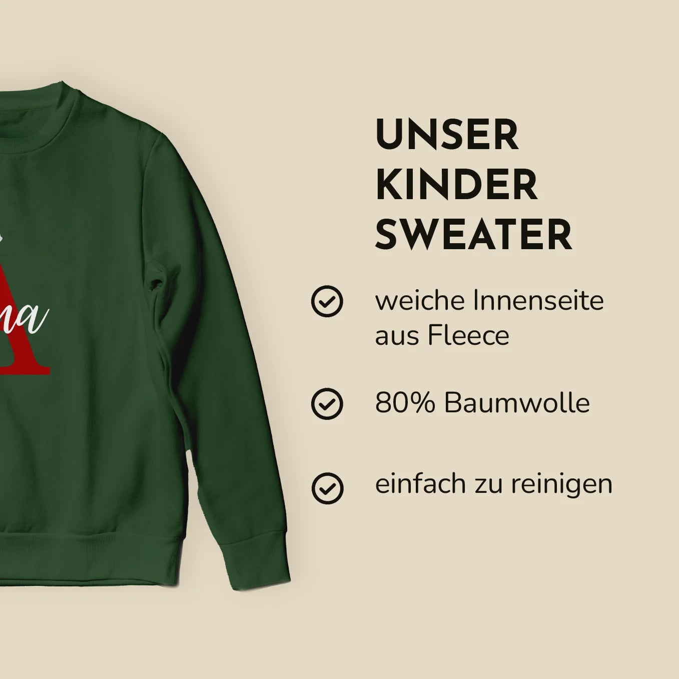 Personalisierter Kinder Sweater "Weihnachtsmütze" 1. Teil vom Partnerlook Bo & Birdie