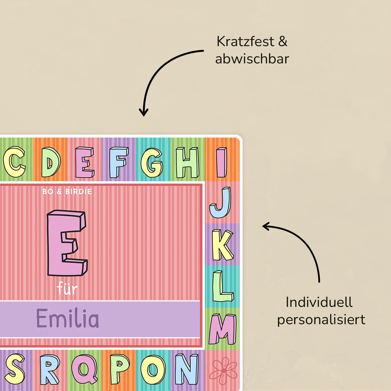 Personalisierte Tischunterlage "Alphabet"