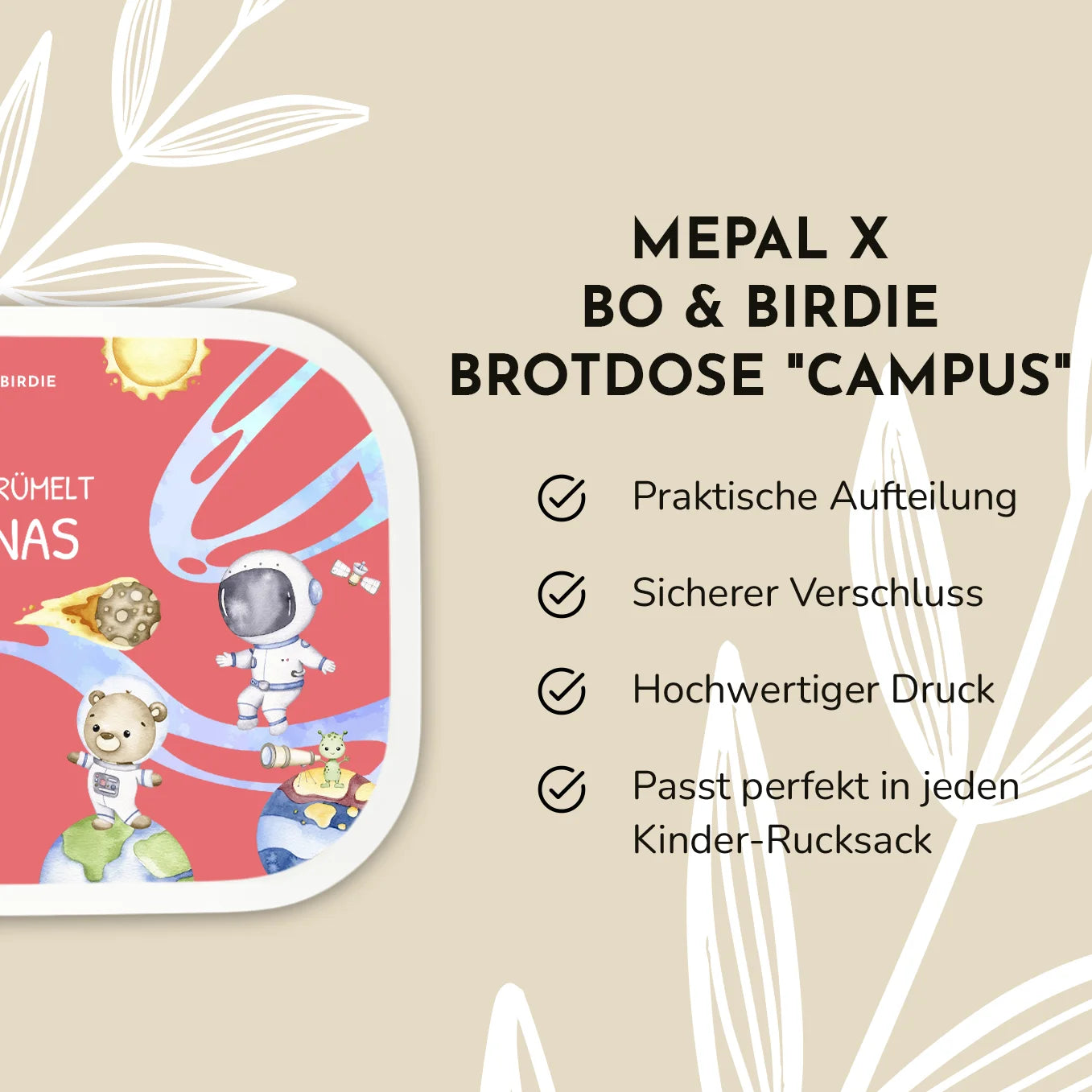 Personalisierte Mepal Brotdose "Astronauten Weltall" Bo & Birdie