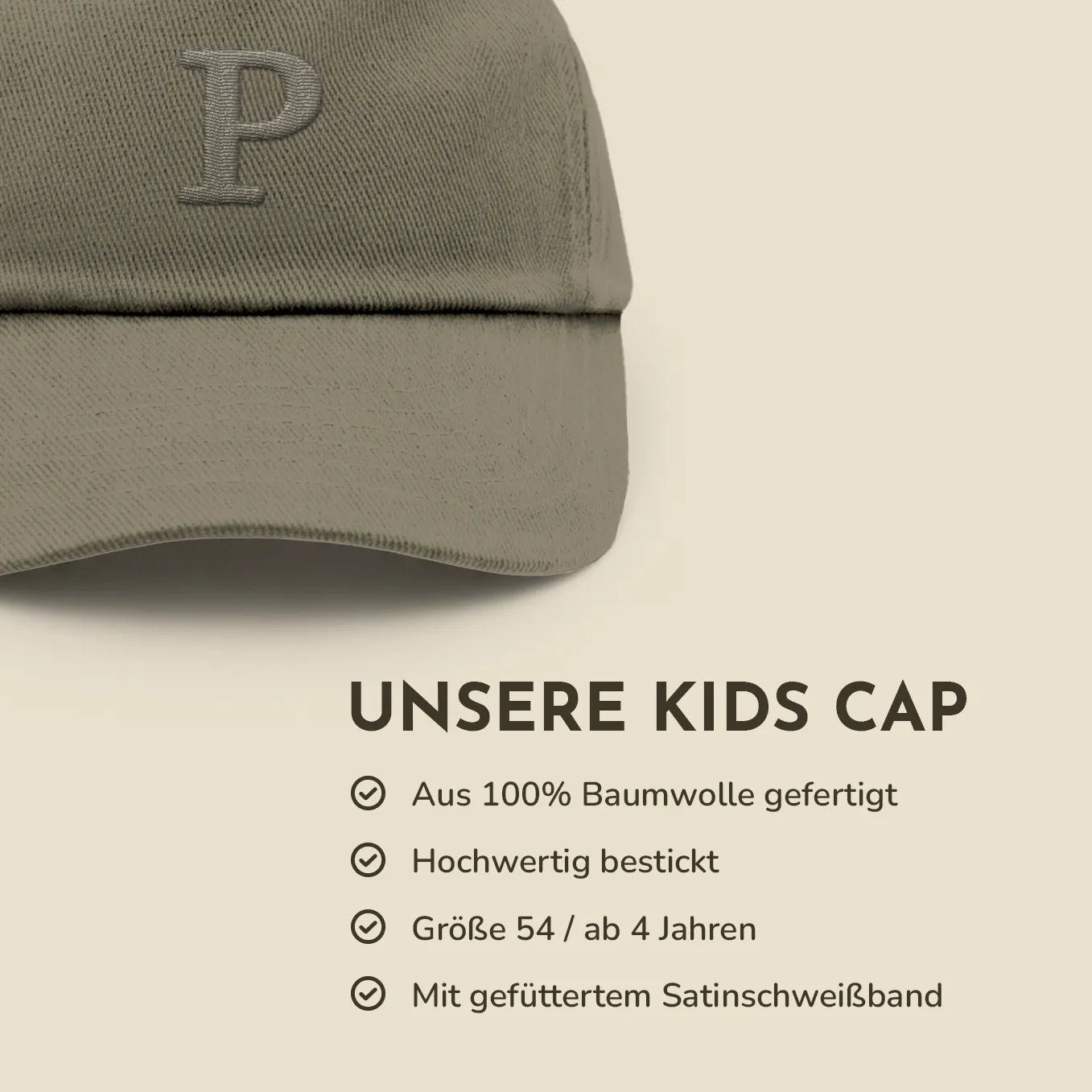 Personalisierte Kids Cap mit Anfangsbuchstaben "Monogramm"