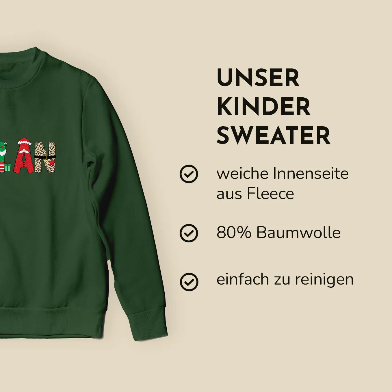 Personalisierter Partnerlook "Weihnachtsbuchstaben" - Kinder Sweater