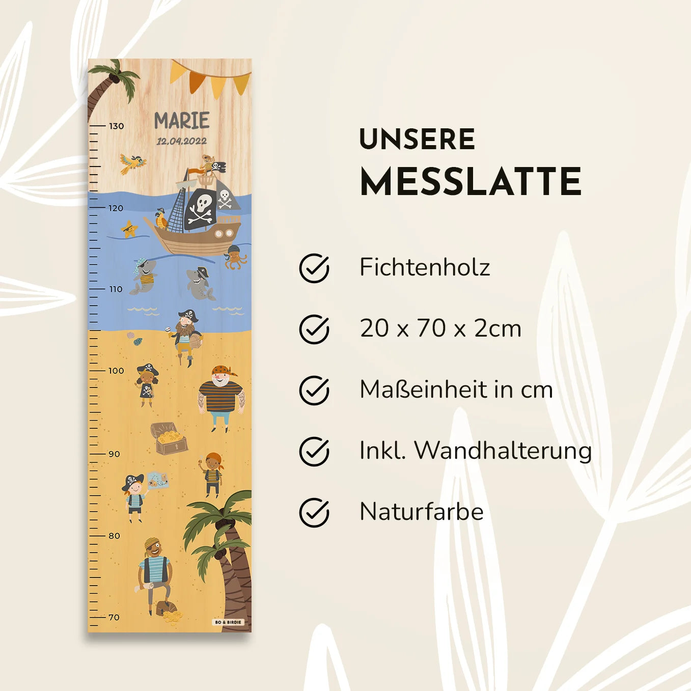 Personalisierte Messlatte "Piraten"