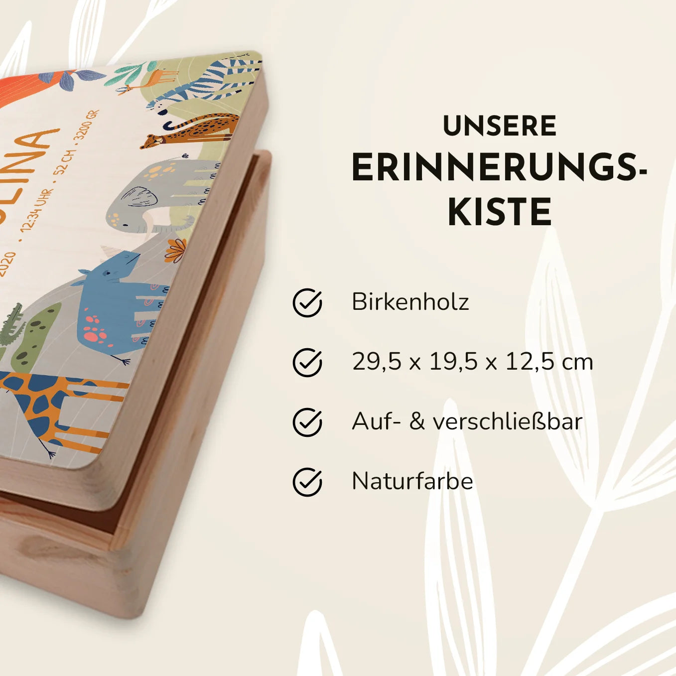 Personalisierte Erinnerungsbox "Afrika" Bo & Birdie