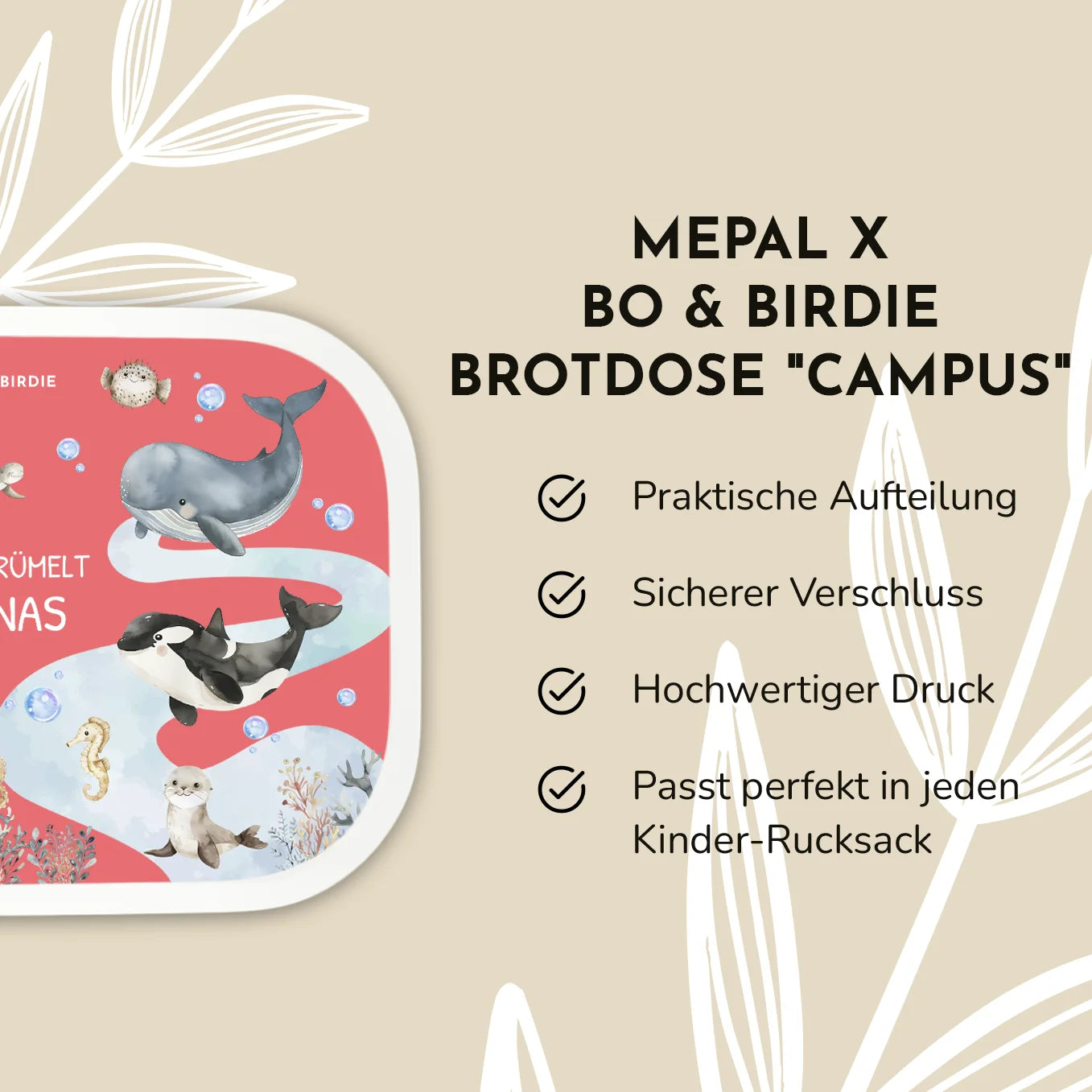 Personalisierte Mepal Brotdose "Ozean" Bo & Birdie