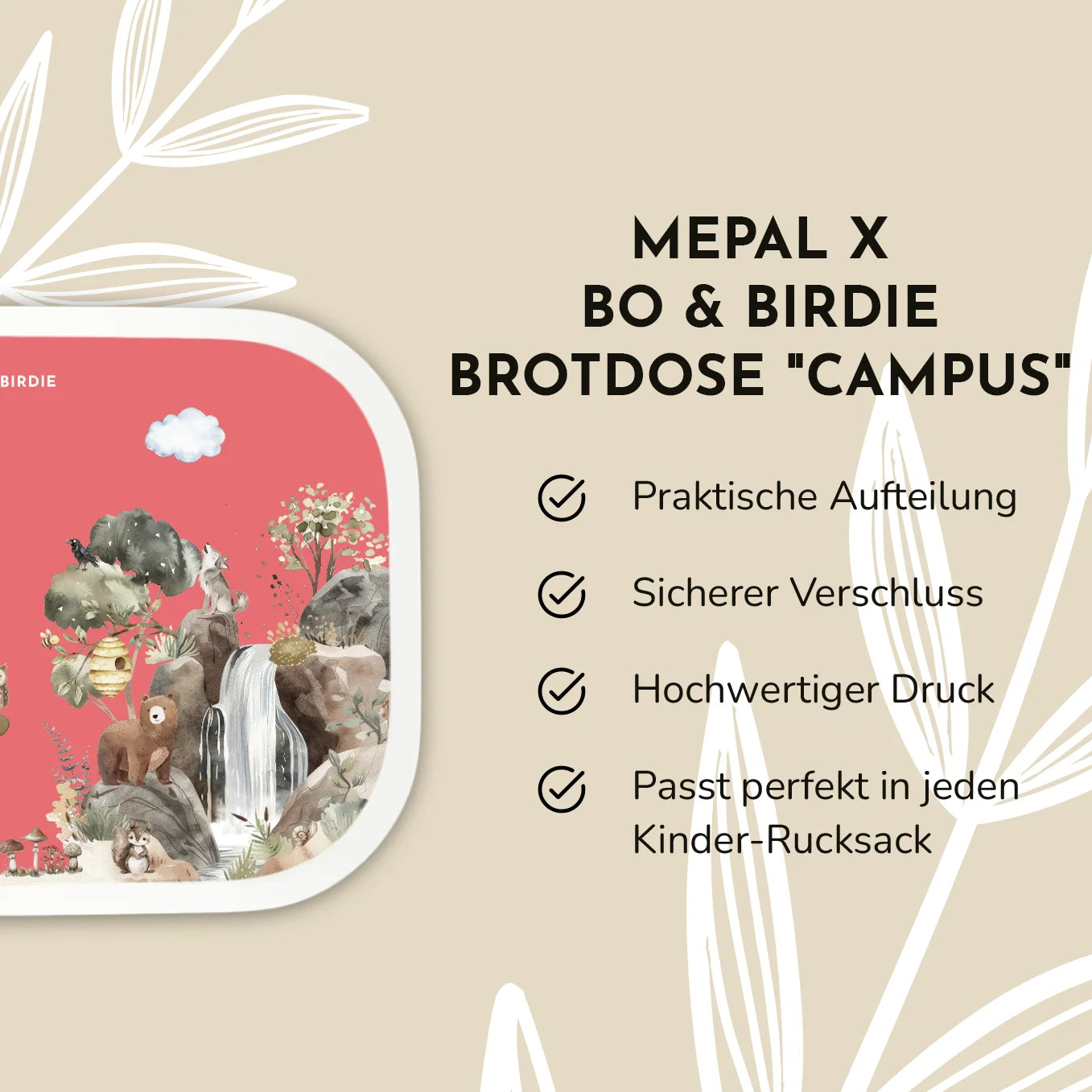 Personalisierte Mepal Brotdose "Wildnis" Bo & Birdie