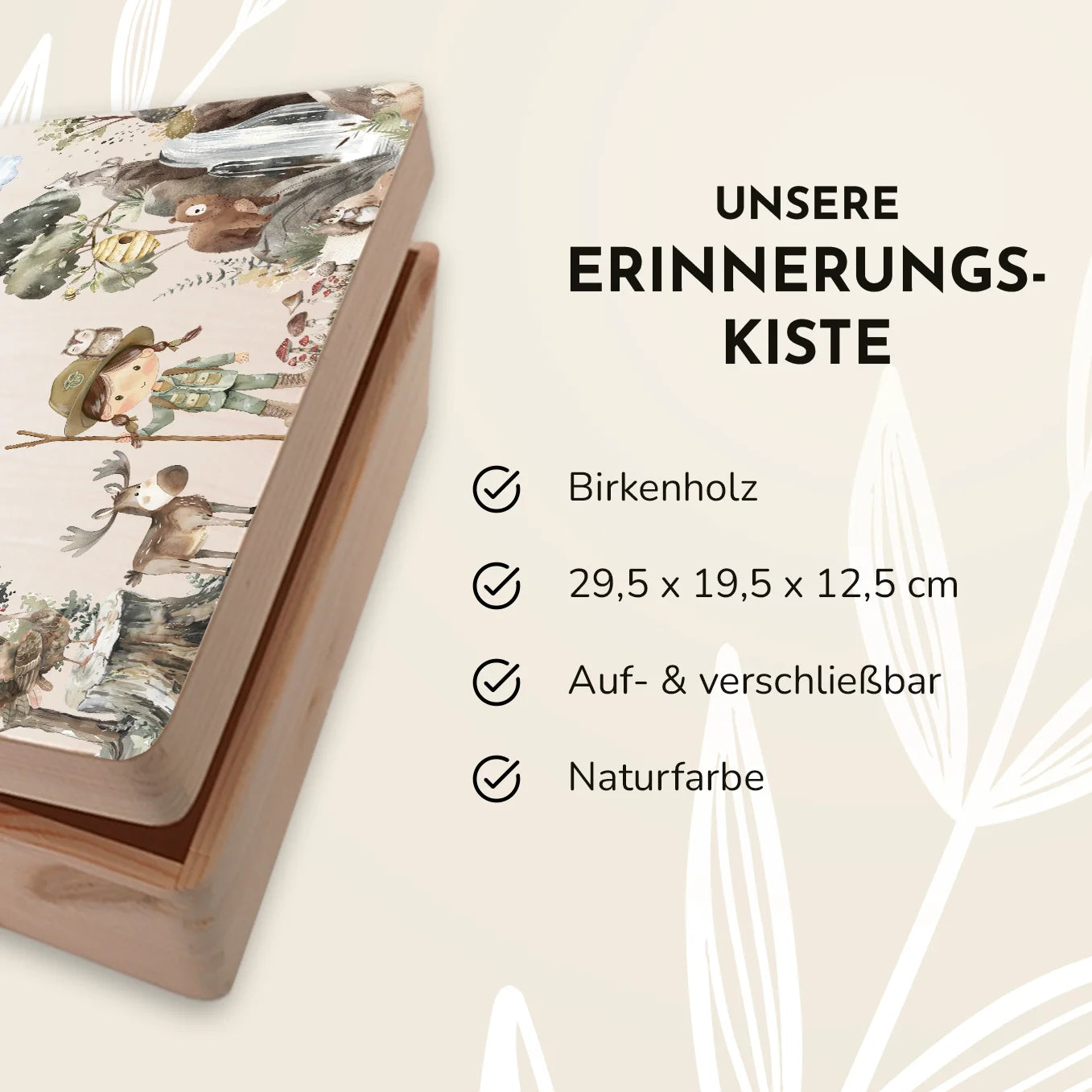 Personalisierte Erinnerungsbox "Wildnis" Bo & Birdie