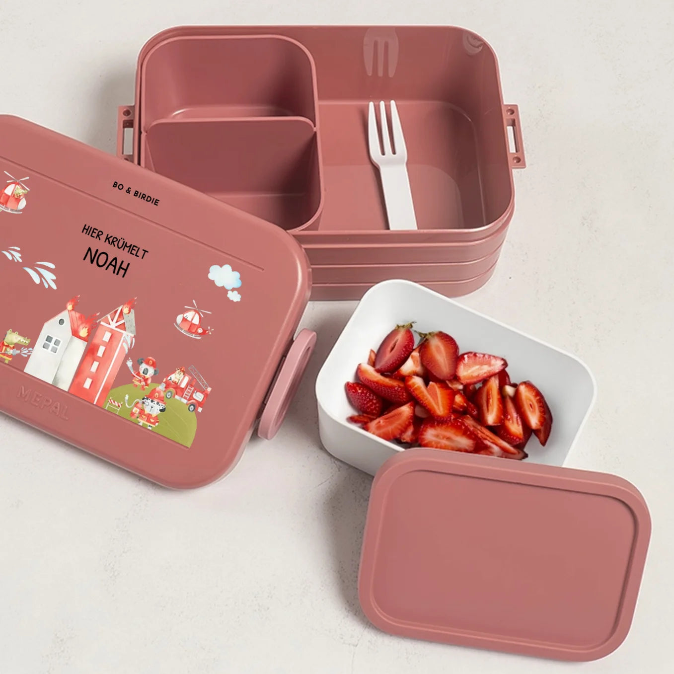 Personalisierte Mepal Bento Brotdose "Feuerwehr"