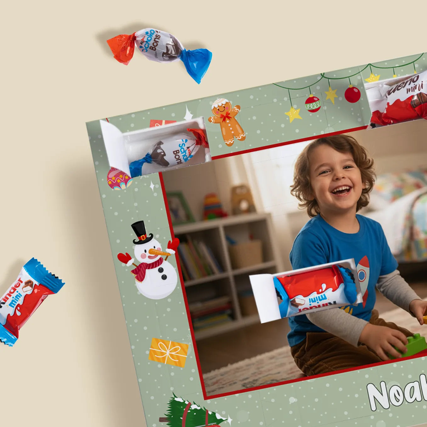 Personalisierter Adventskalender "Foto" mit kinder® Schokolade