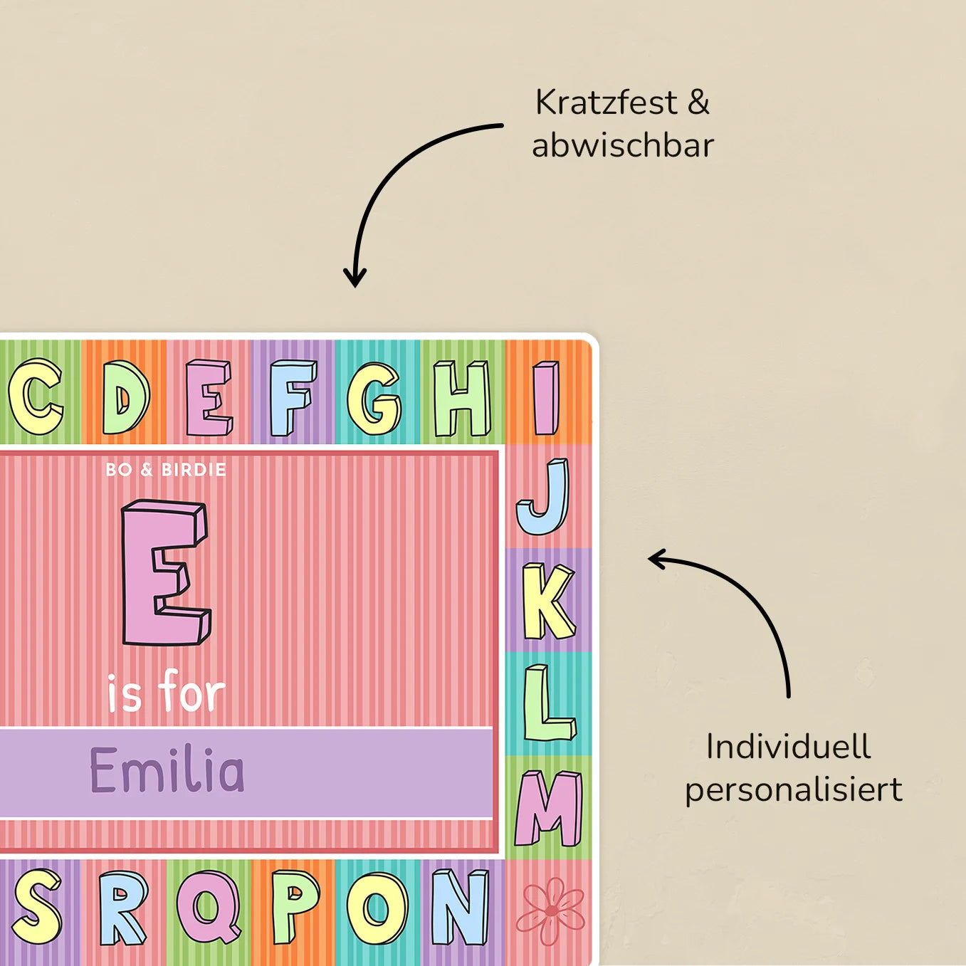 Personalisierte Tischunterlage "Alphabet"