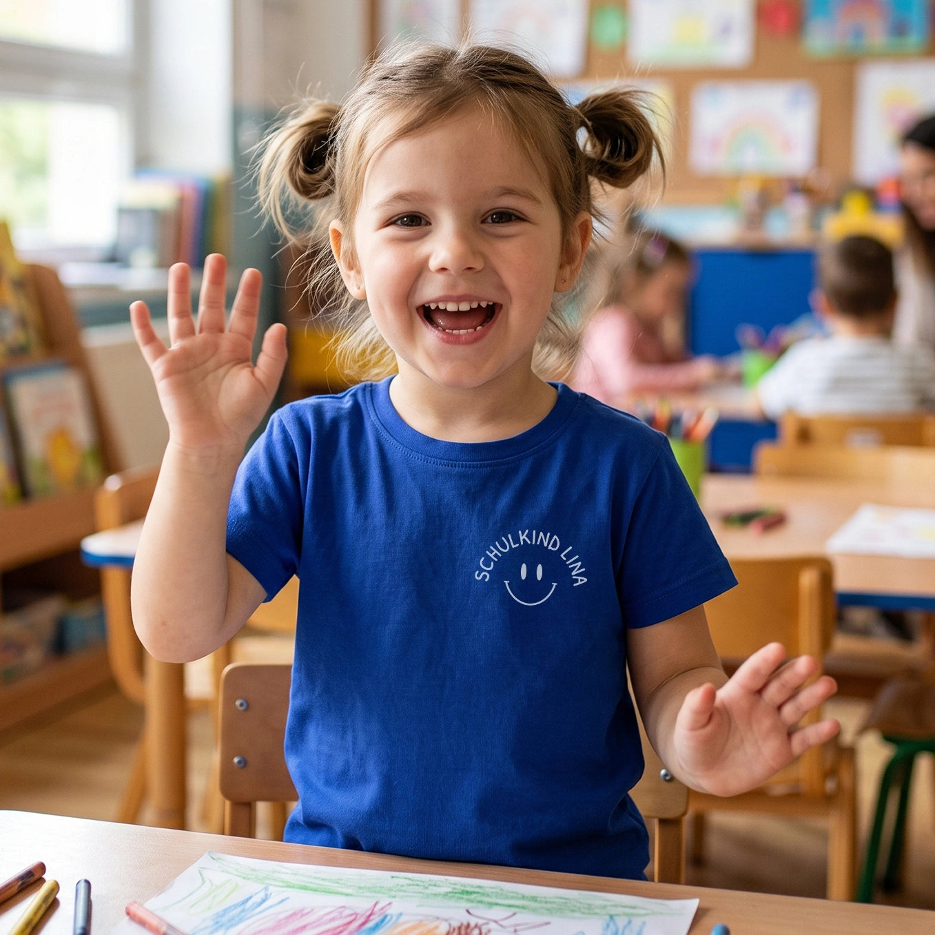 Personalisiertes T-Shirt Schulkind "Smiley"