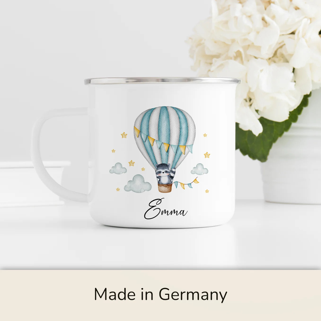 Personalisierte Kindertasse "Heißluftballon"