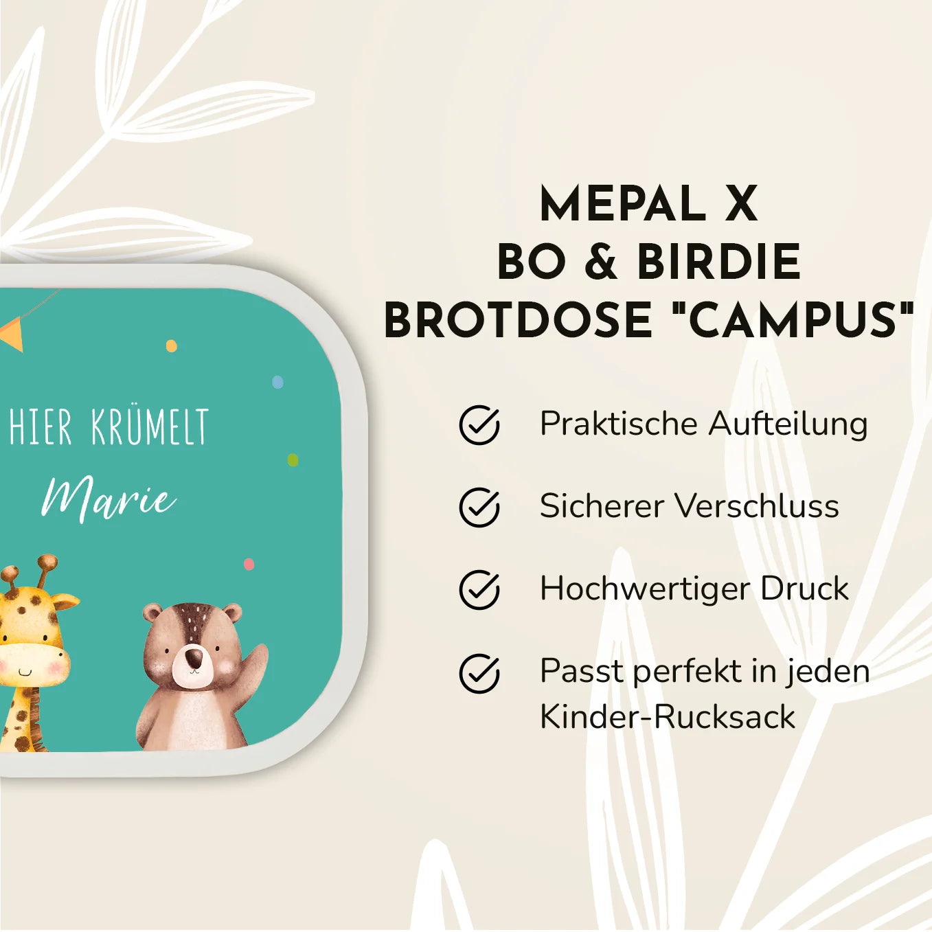 Set: Personalisierte Mepal Brotdose & Trinkflasche "Konfetti"