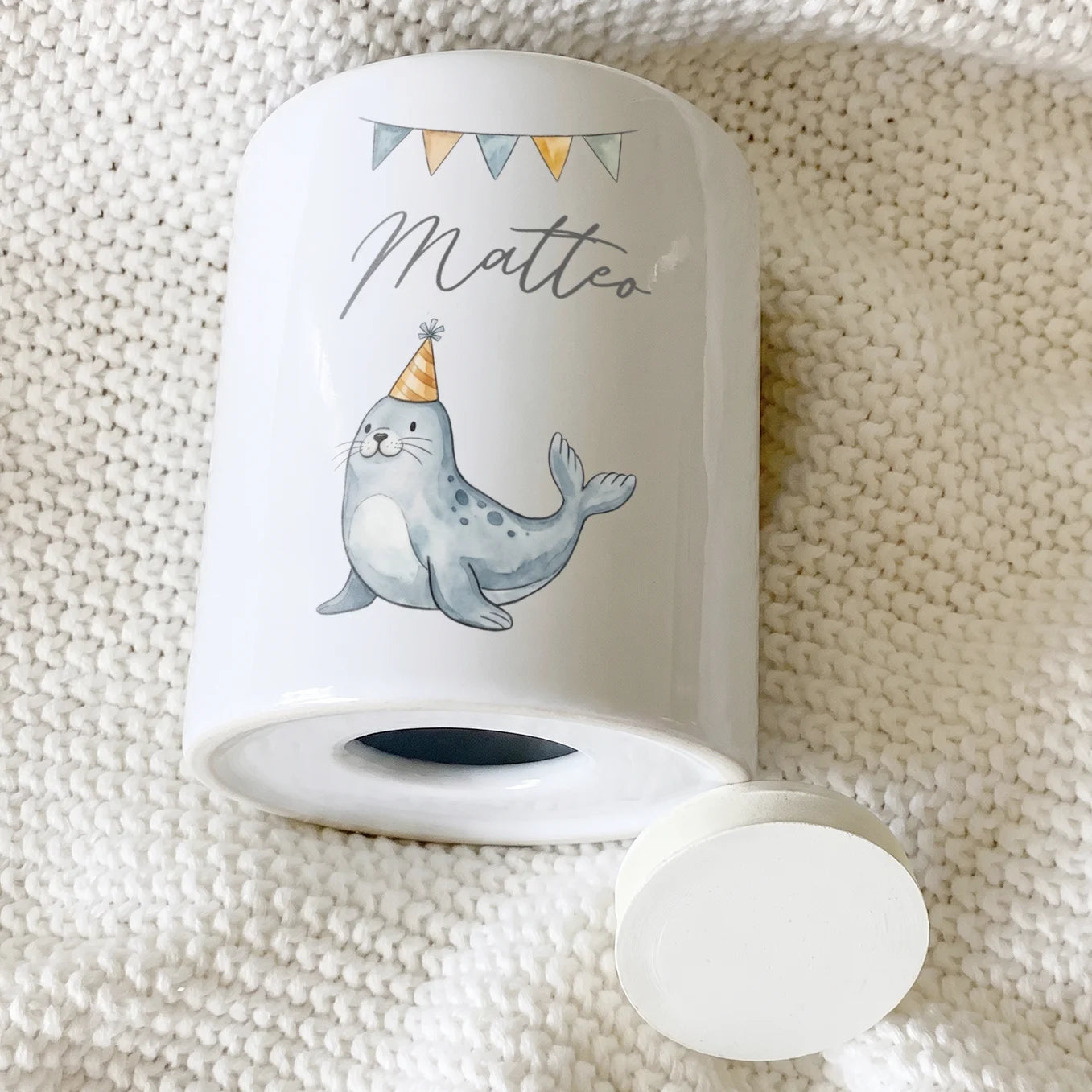 Personalisierte Keramik Spardose "Aquarell"