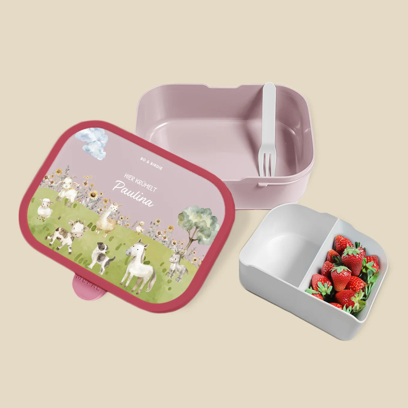 Personalisierte Mepal Brotdose "Bauernhof" Bo & Birdie