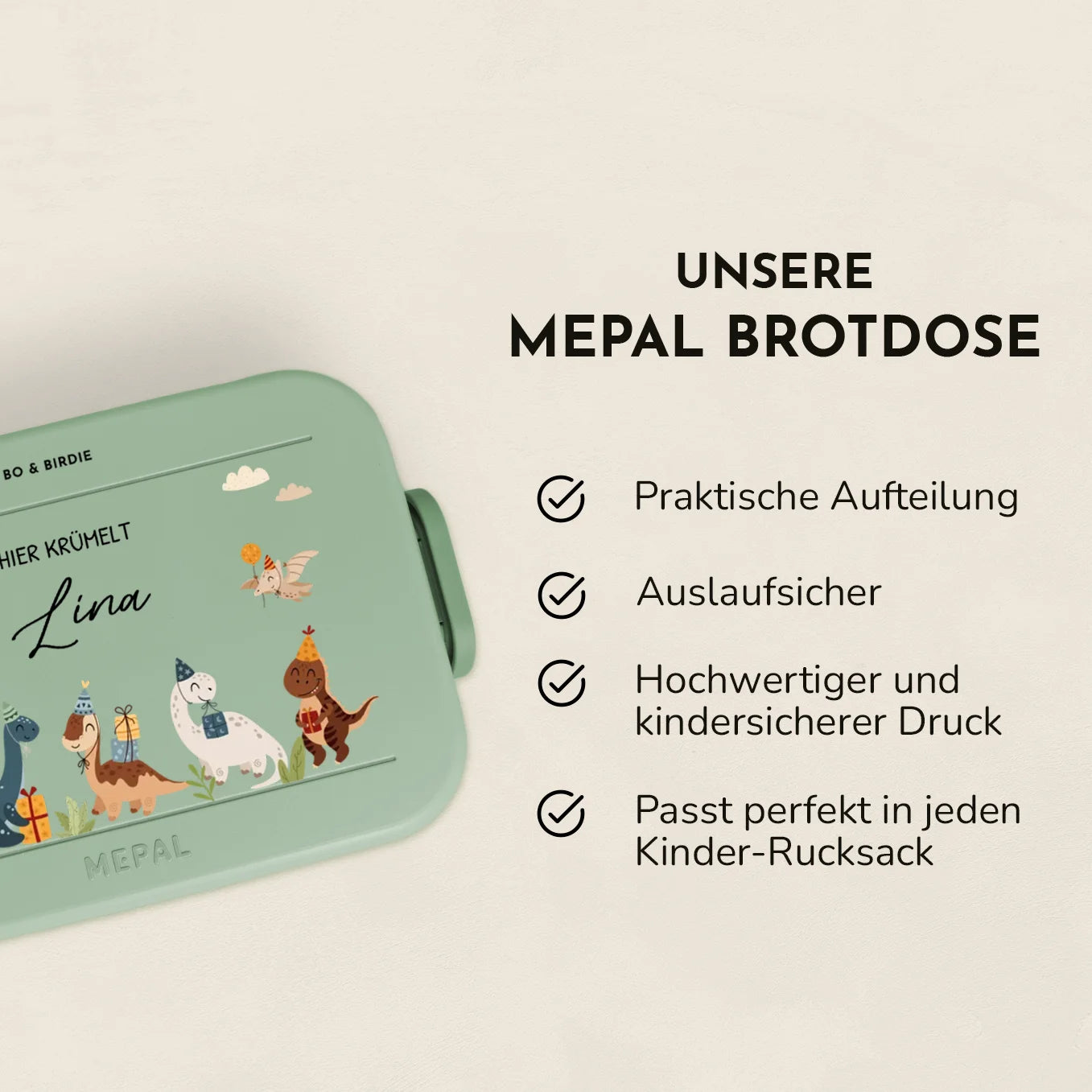 Personalisierte Mepal Bento Brotdose "Dino Party"