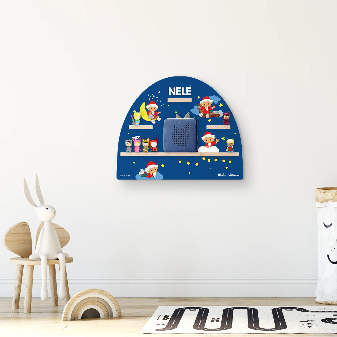 Personalisiertes Toniebox Regal "Unser Sandmännchen" “Gute Nacht”