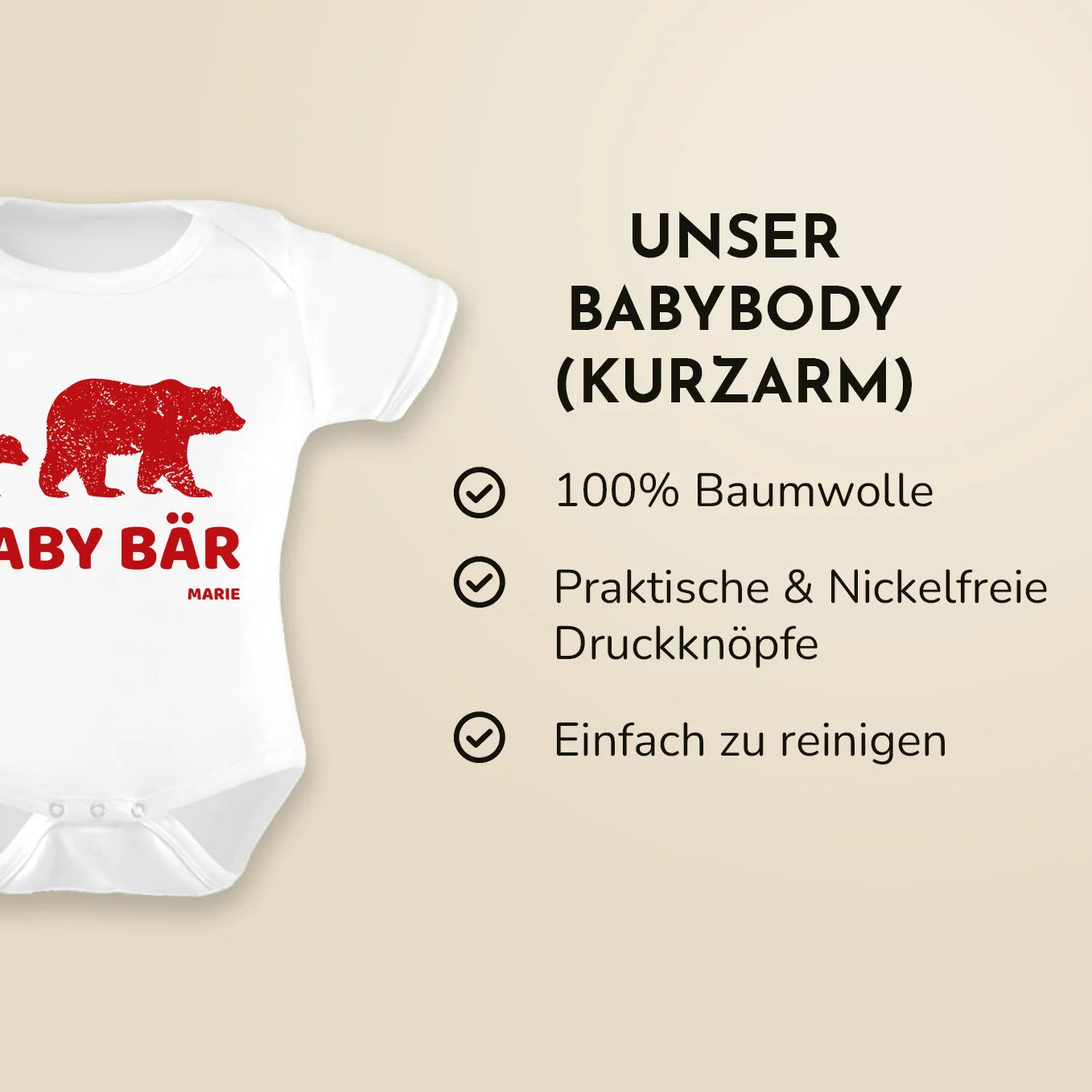 Personalisierter Partnerlook mit Mama "Baby Bär" - Babybody