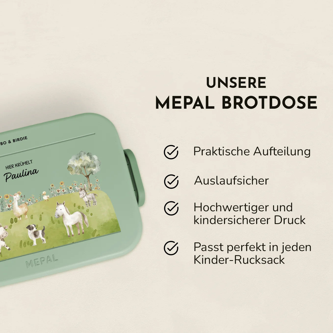 Personalisierte Mepal Bento Brotdose "Bauernhof"
