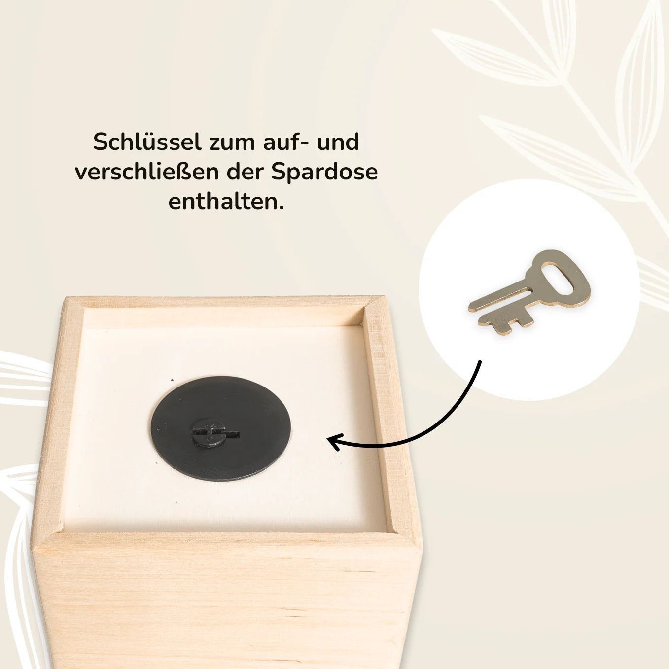 Personalisierte Holzspardose "Waldtiere Aquarell”