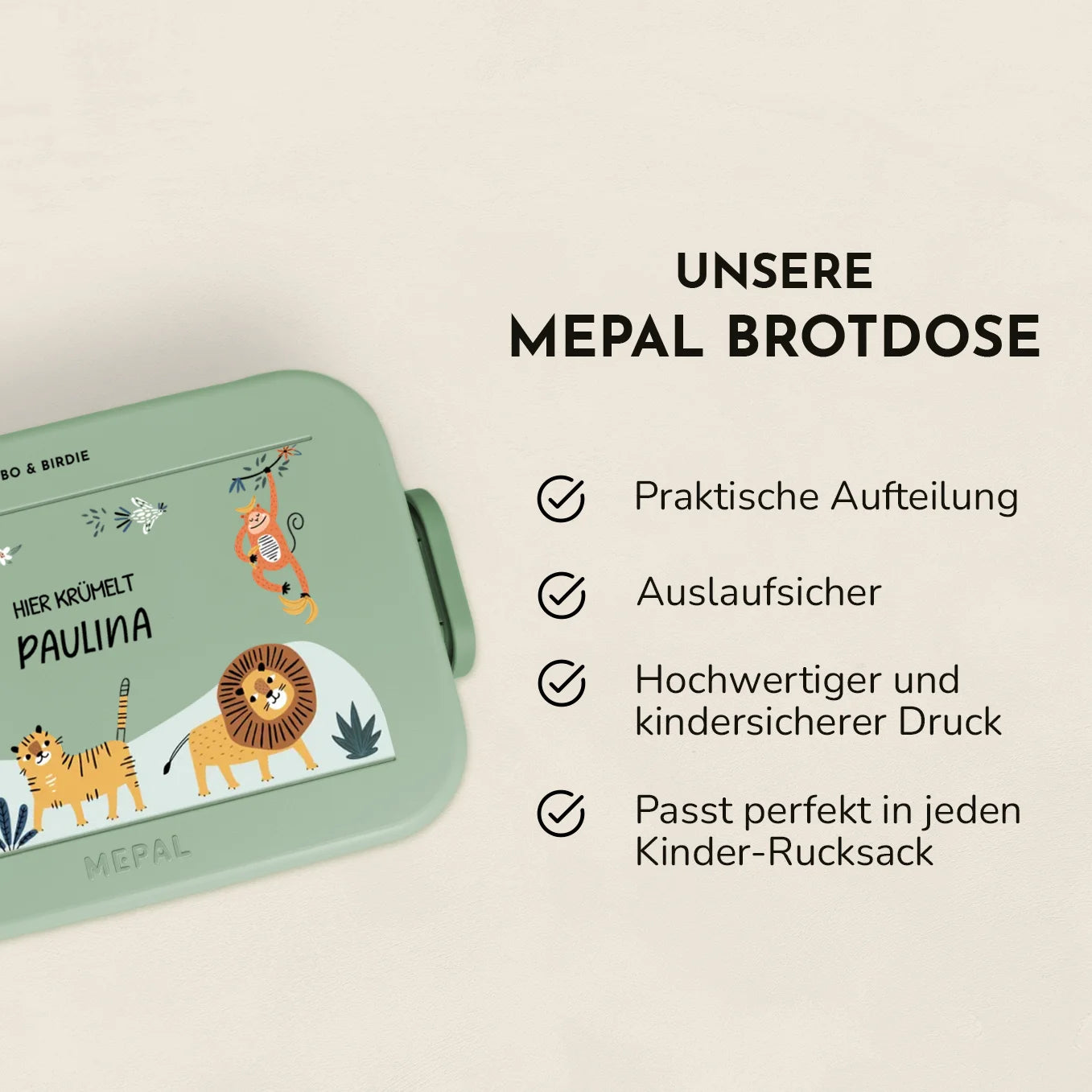 Personalisierte Mepal Brotdose "Wilde Safari"