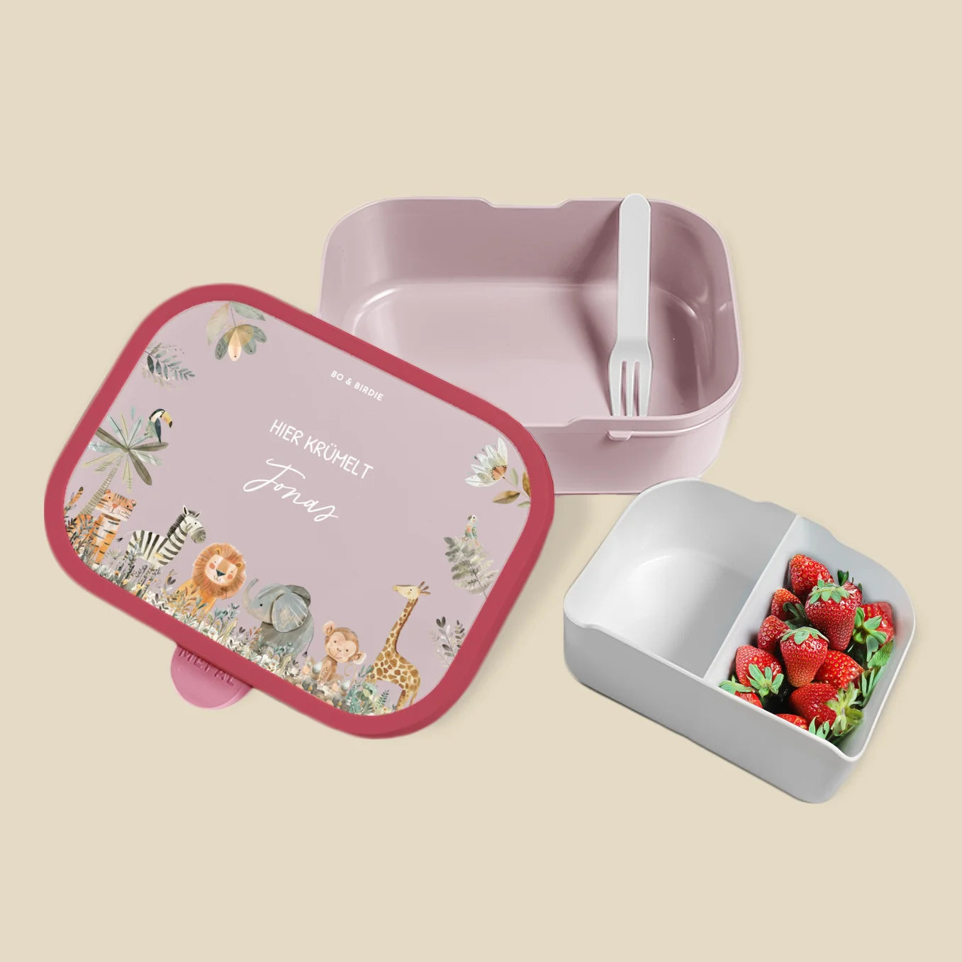 Personalisierte Mepal Brotdose "Safari Tiere" Bo & Birdie
