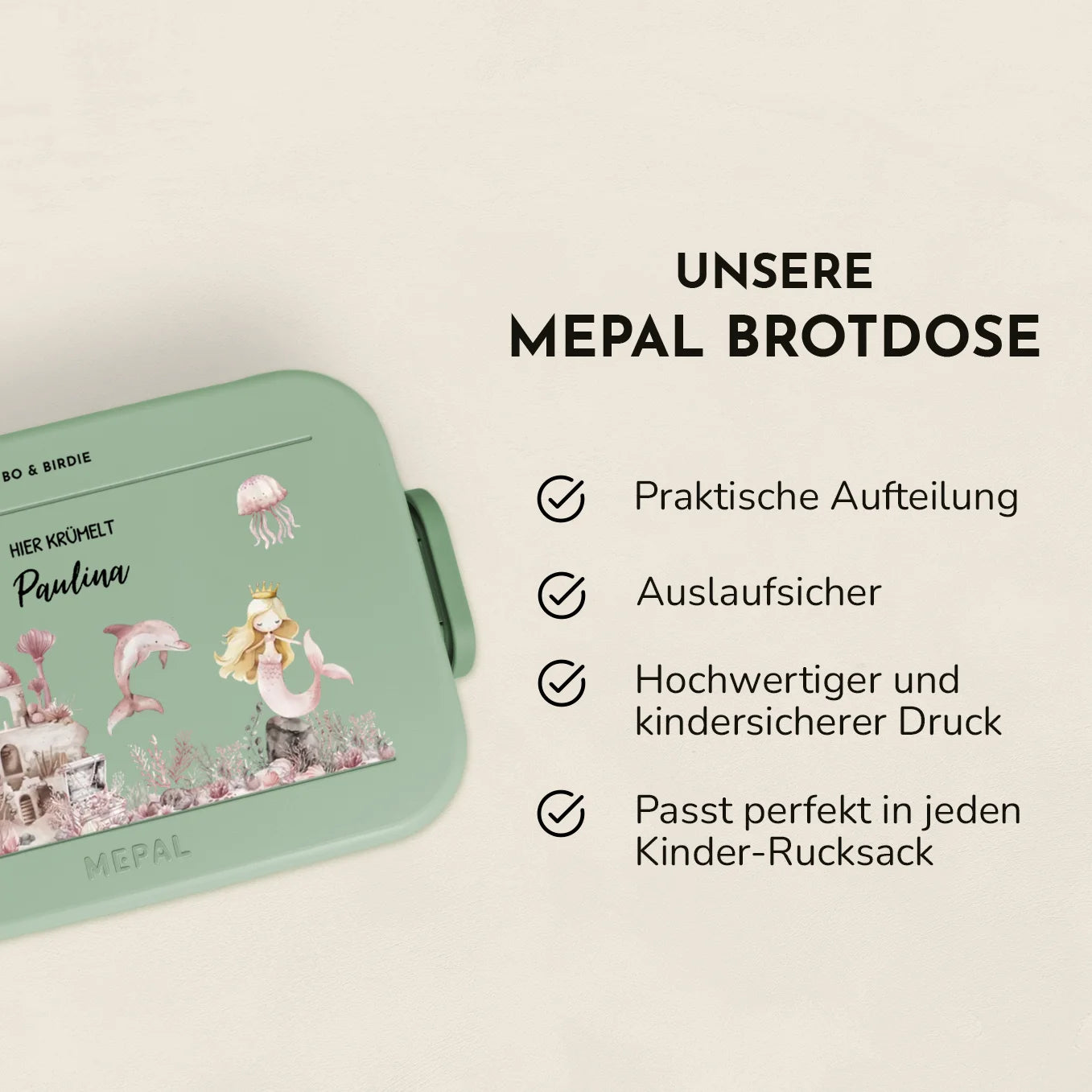 Personalisierte Mepal Bento Brotdose "Meerjungfrau"