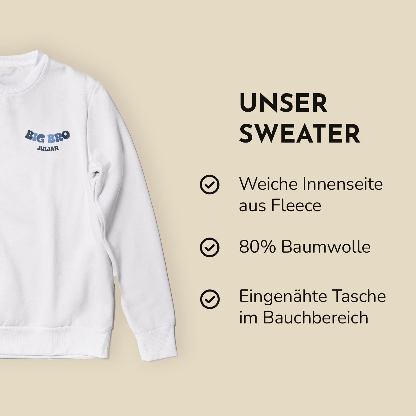 Personalisierter Sweater "Cool Big Bro Club"