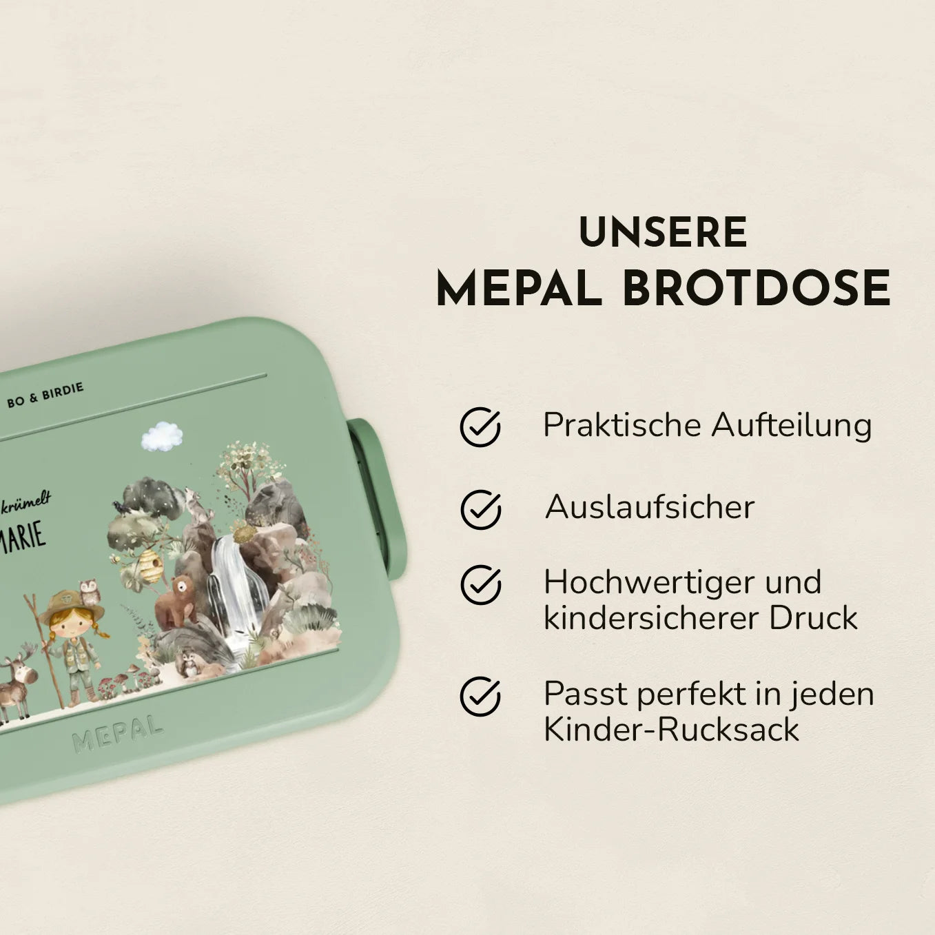 Personalisierte Mepal Bento Brotdose "Wildnis"