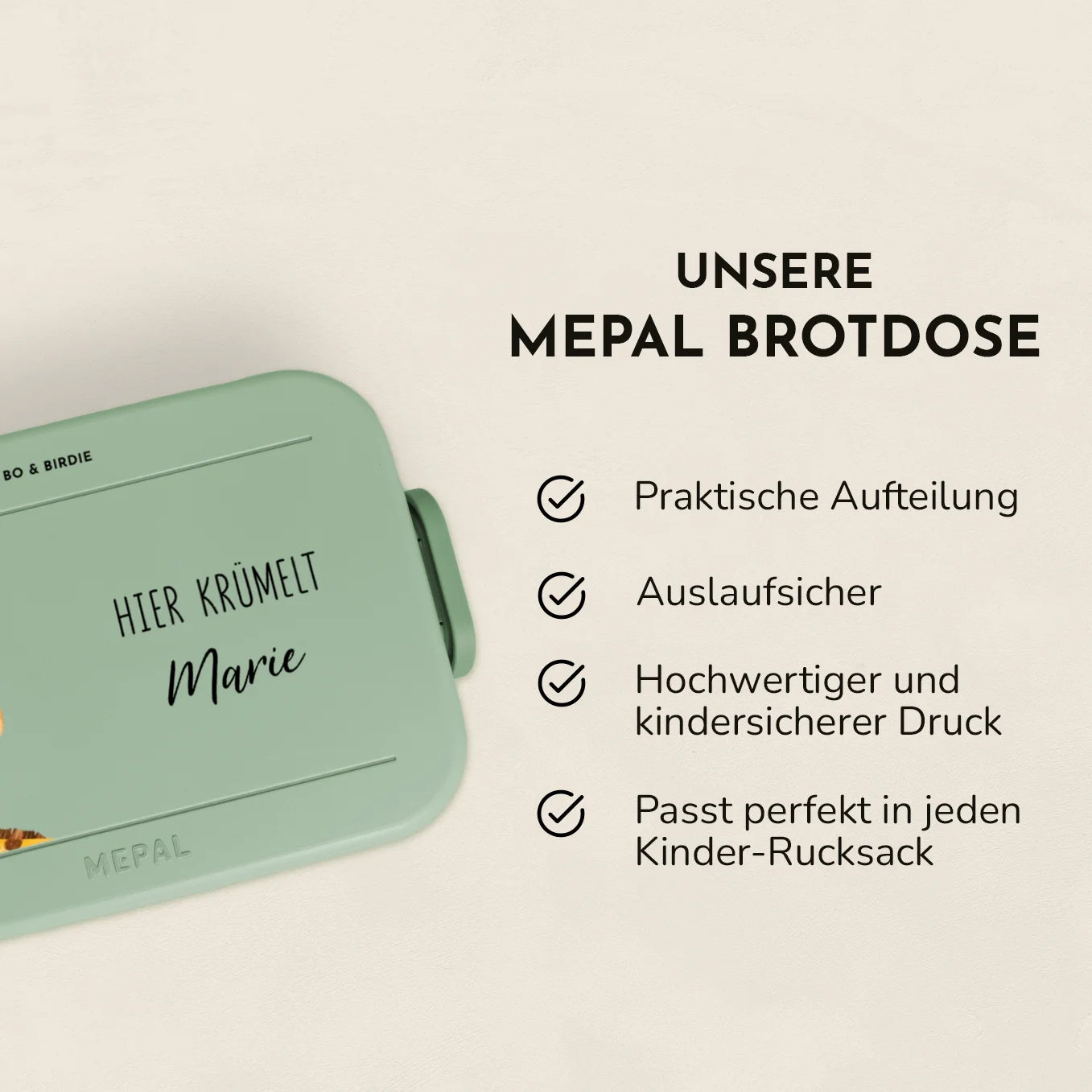 Personalisierte Mepal Brotdose "Hier krümelt"