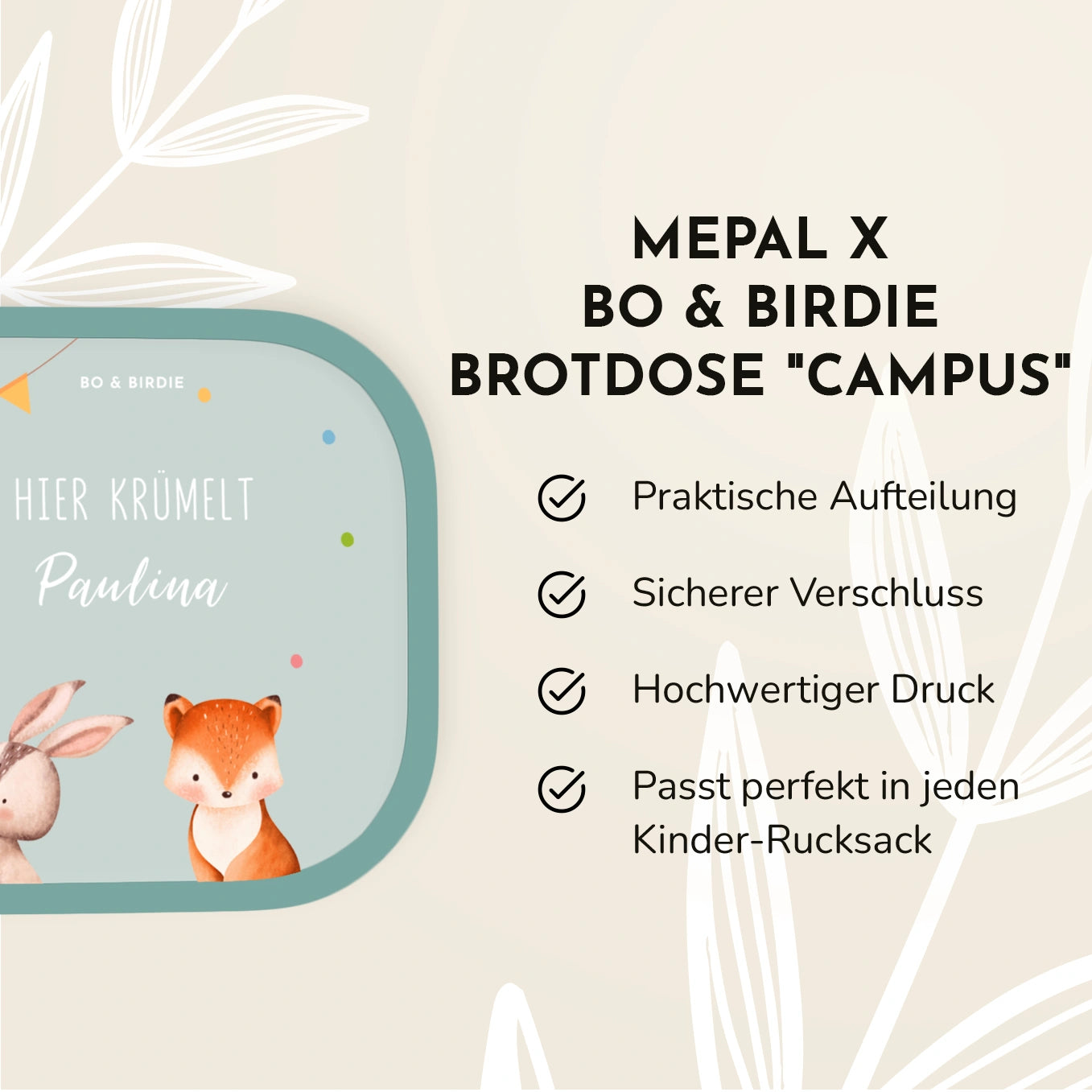 Personalisierte Mepal Brotdose & Trinkflasche "Konfetti"