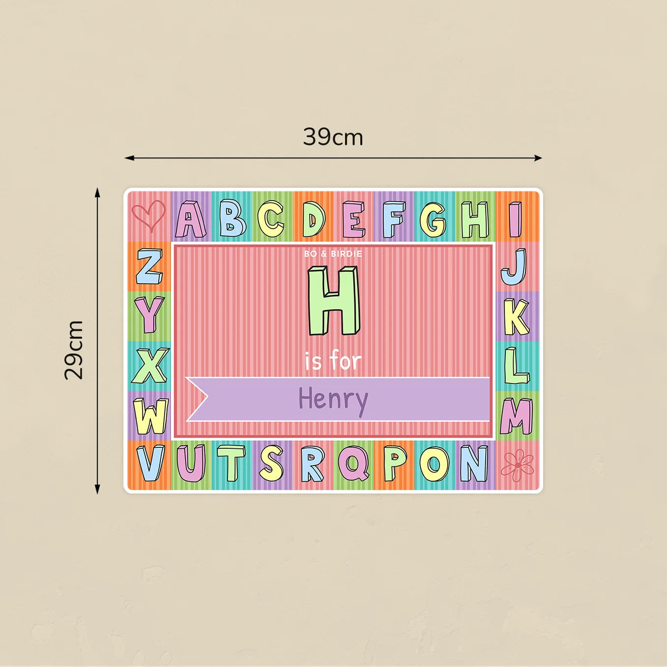 Personalisierte Tischunterlage "Alphabet"