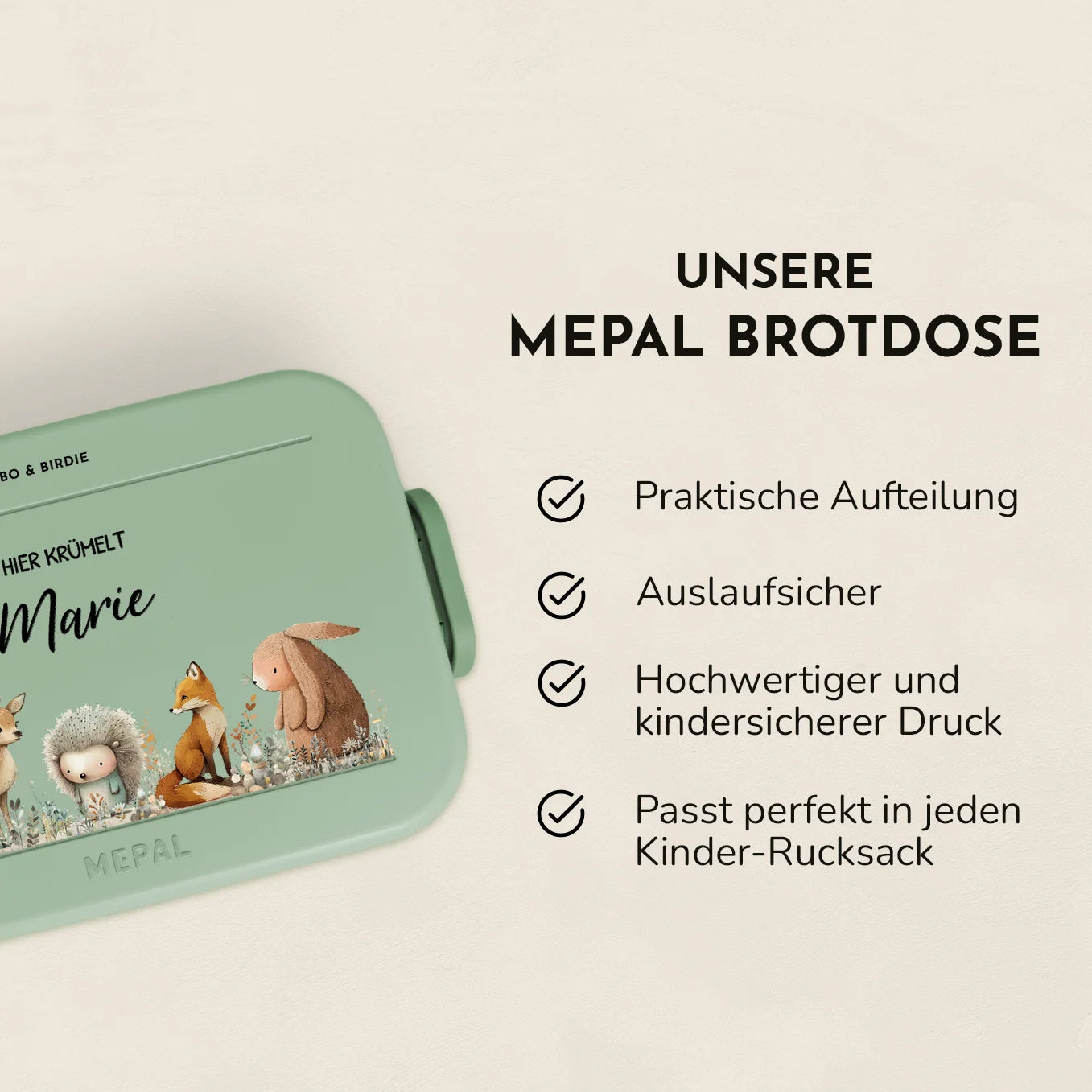 Personalisierte Mepal Brotdose "Waldtiere"