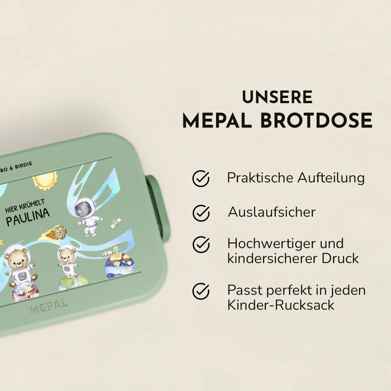 Personalisierte Mepal Brotdose "Weltall Astronauten"