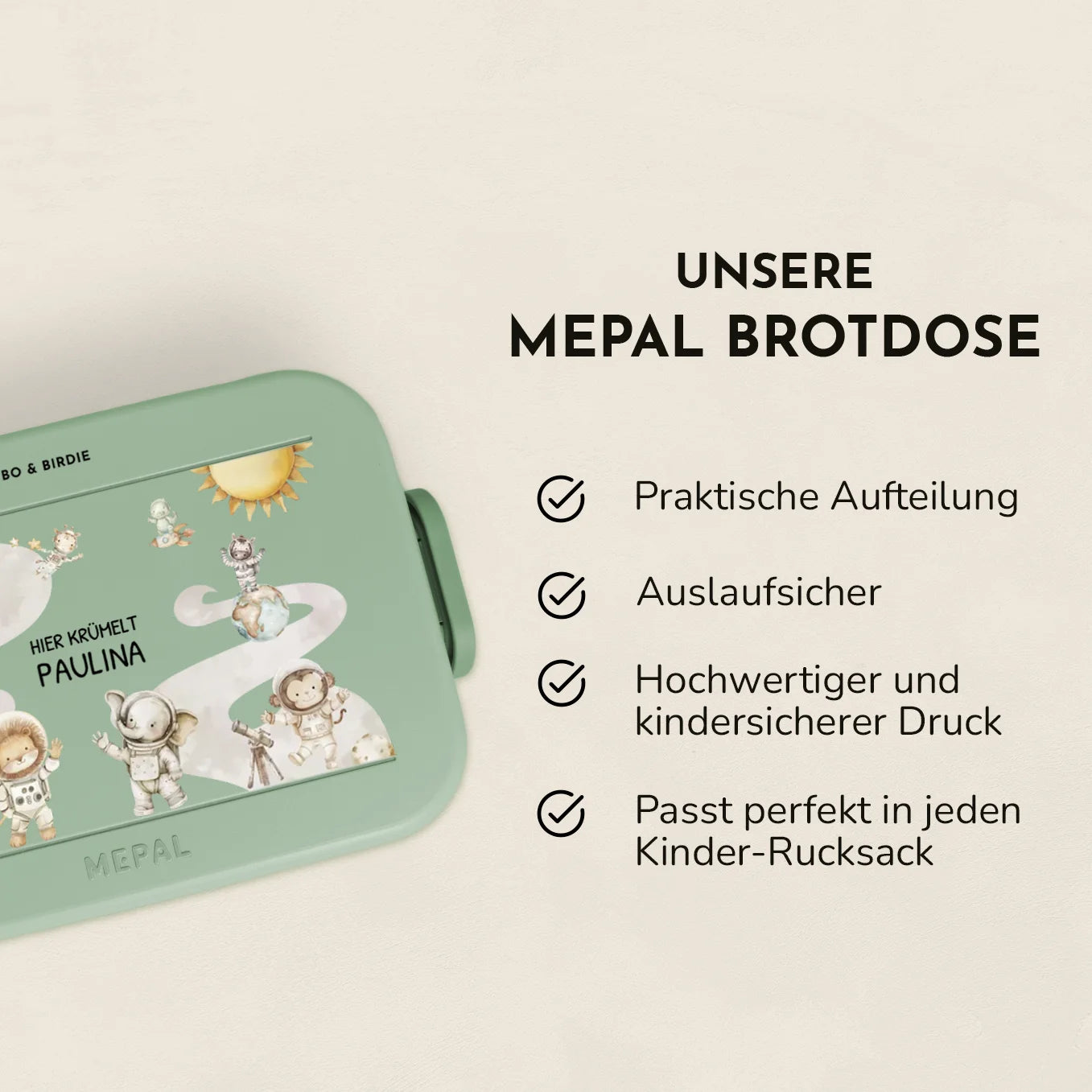 Personalisierte Mepal Brotdose "Weltall Safari"