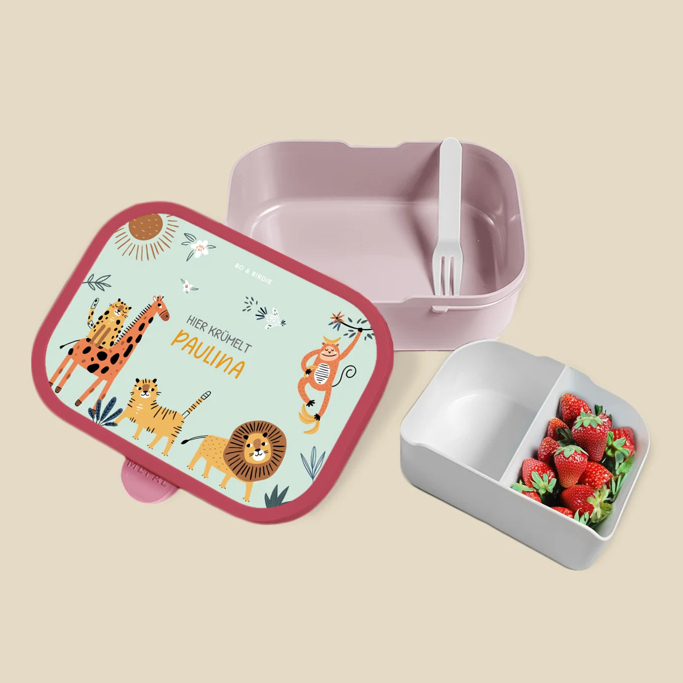 Personalisierte Mepal Brotdose "Mint Safari" Bo & Birdie