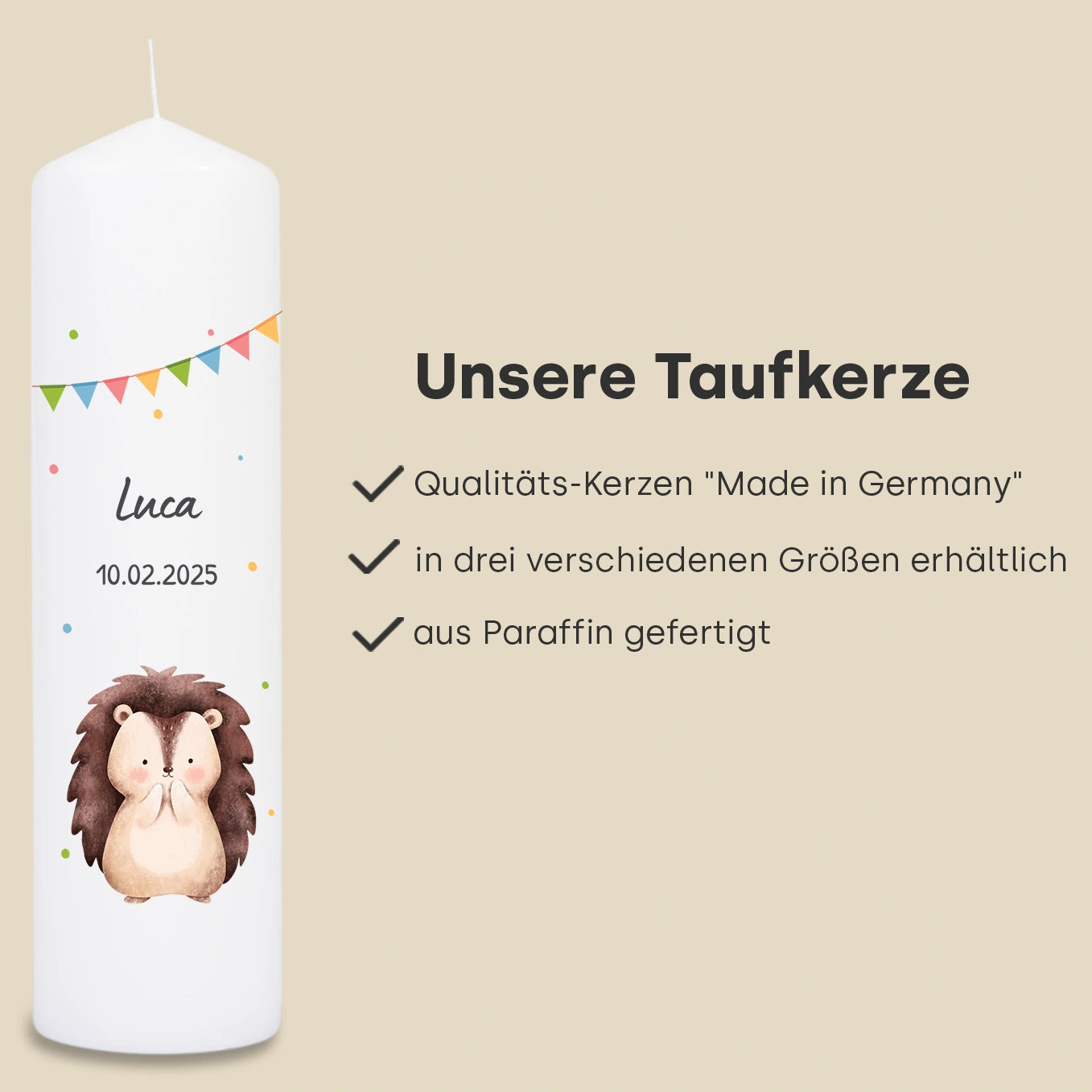 Personalisierte Kerze Geburtstag "Lieblingstier"