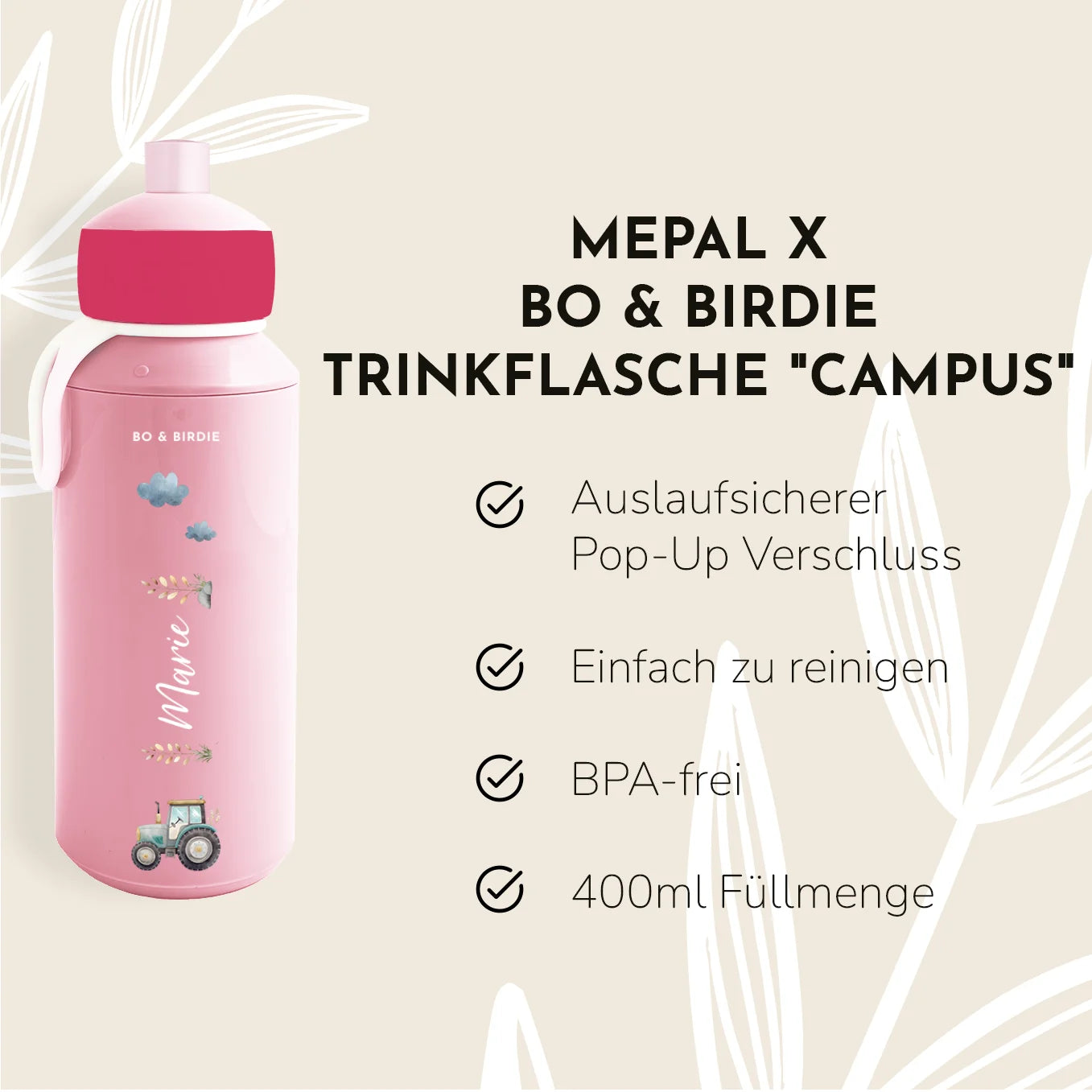 Personalisierte Mepal Brotdose & Trinkflasche "Traktor"